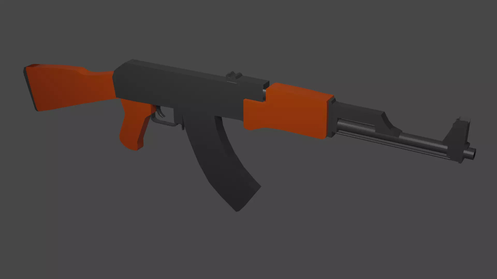 Low Poly AK-47 ak - rifle Free low-poly 3D model_0