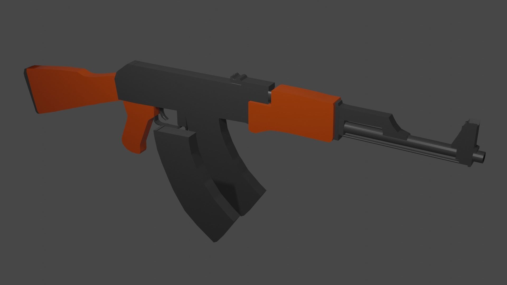 Low Poly AK-47 ak - rifle Free low-poly 3D model_1