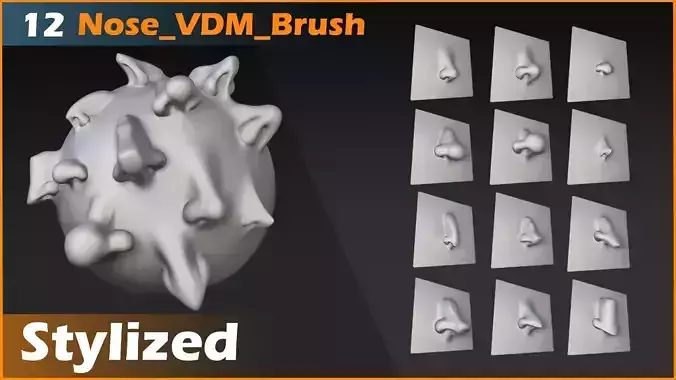 Noses 12 Stylized VDM Brush 3D model