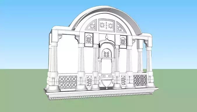 indian stone jharokha 3d modal  Low-poly 3D model