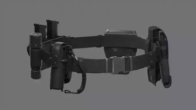 Police Belt Gear Set Low-poly 3D model