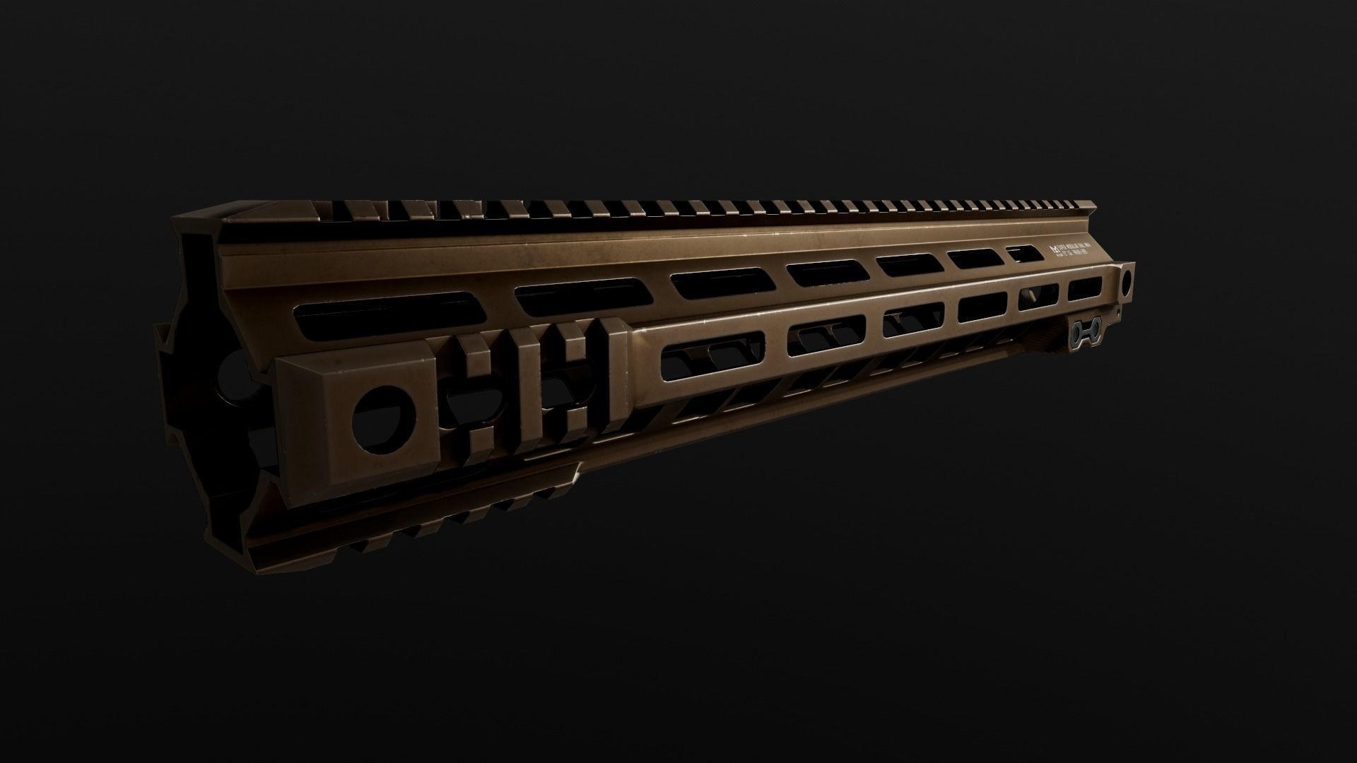 Geissele Super Modular Rail MK4 MLOK AR15 Handguard Low-poly 3D model_39