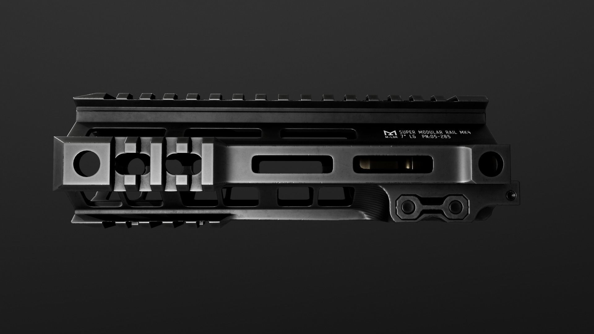 Geissele Super Modular Rail MK4 MLOK AR15 Handguard Low-poly 3D model_42