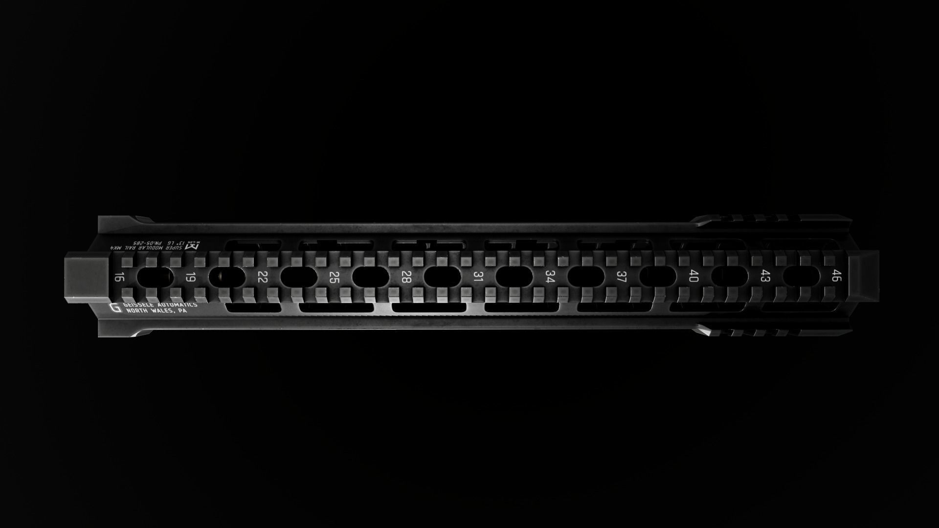 Geissele Super Modular Rail MK4 MLOK AR15 Handguard Low-poly 3D model_78