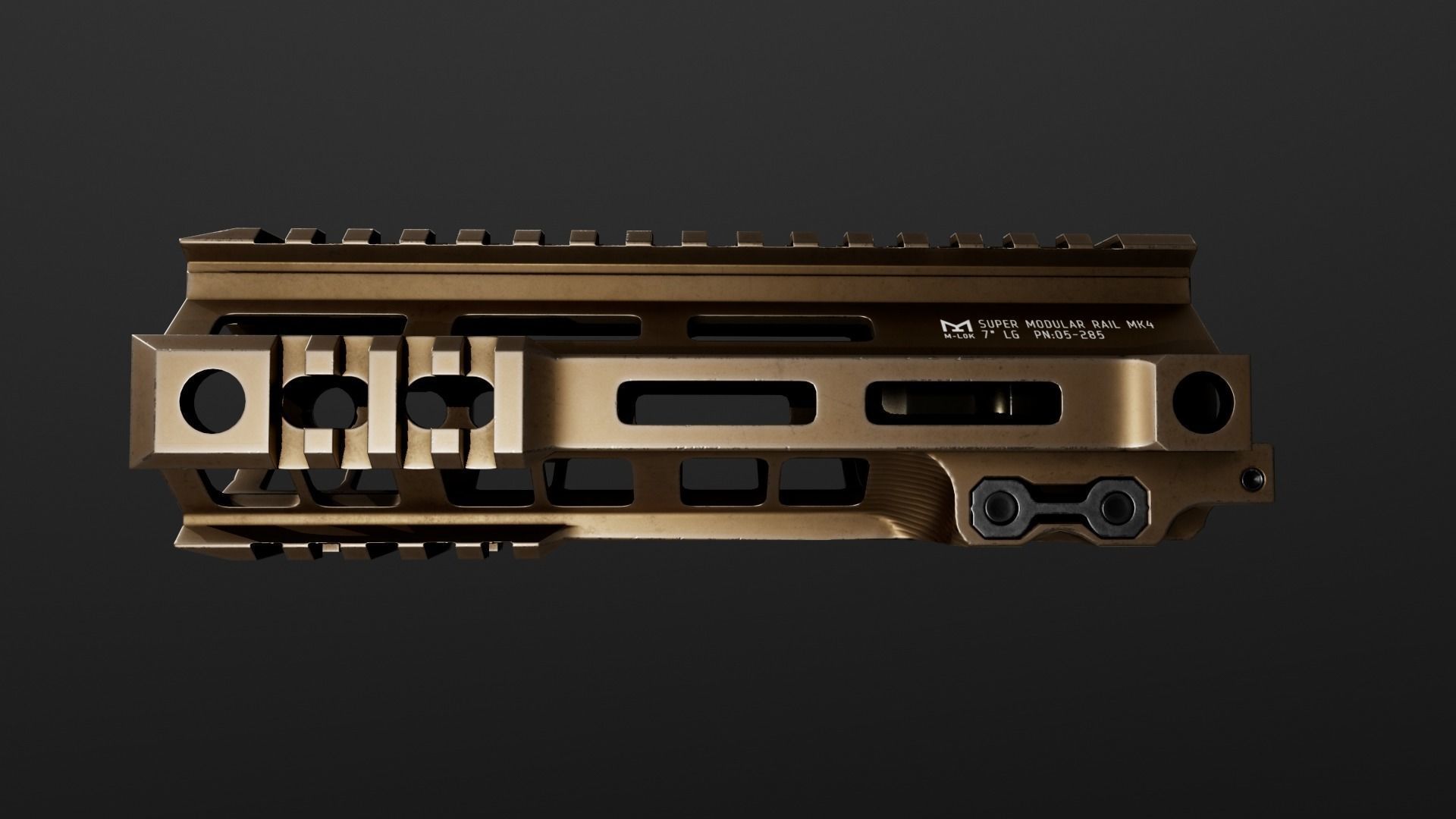 Geissele Super Modular Rail MK4 MLOK AR15 Handguard Low-poly 3D model_43