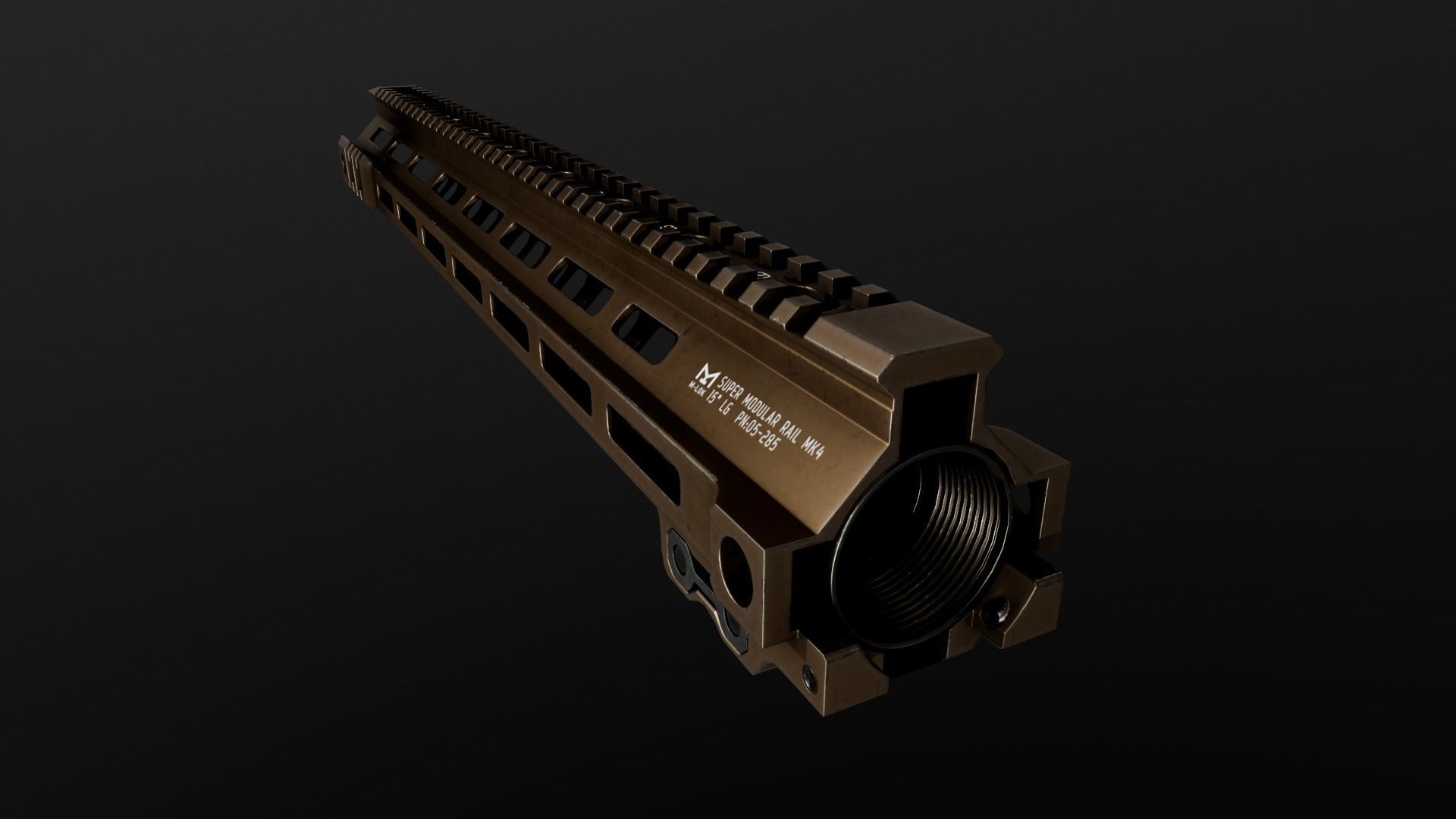 Geissele Super Modular Rail MK4 MLOK AR15 Handguard Low-poly 3D model_61