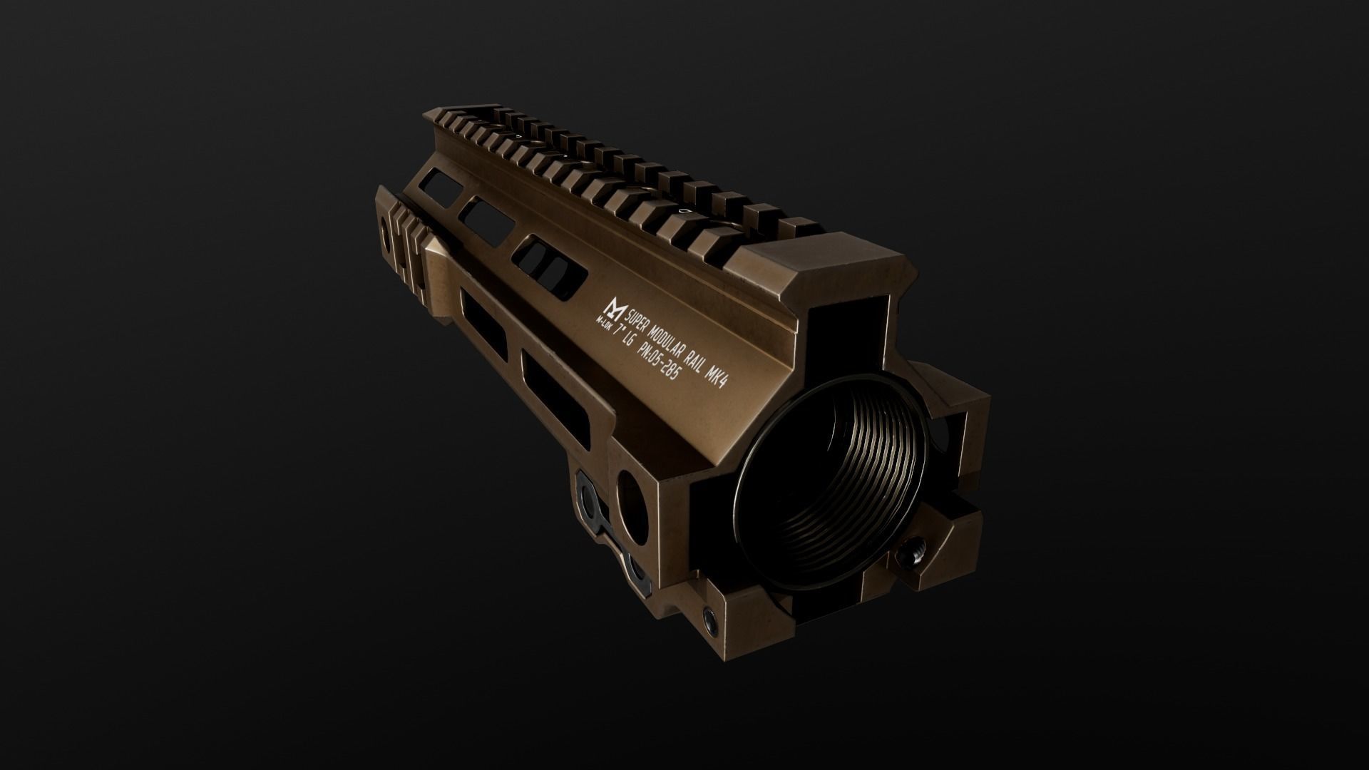 Geissele Super Modular Rail MK4 MLOK AR15 Handguard Low-poly 3D model_53