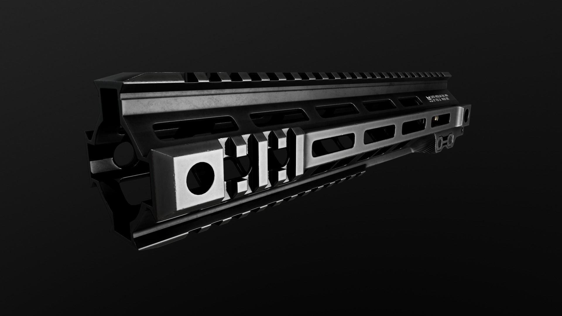 Geissele Super Modular Rail MK4 MLOK AR15 Handguard Low-poly 3D model_36