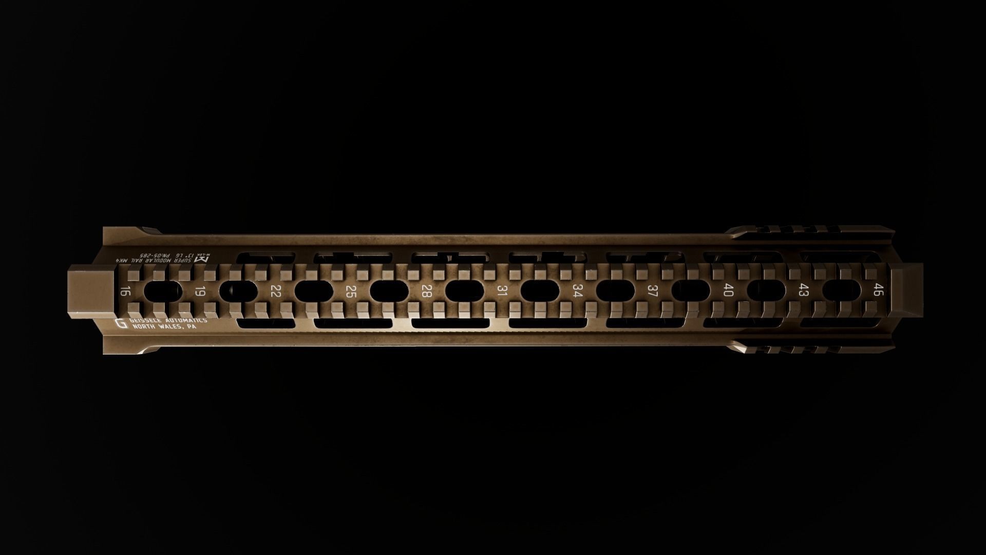 Geissele Super Modular Rail MK4 MLOK AR15 Handguard Low-poly 3D model_79