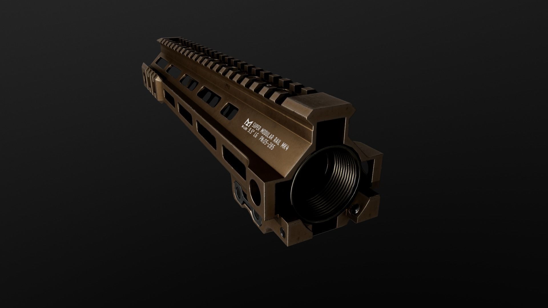 Geissele Super Modular Rail MK4 MLOK AR15 Handguard Low-poly 3D model_55