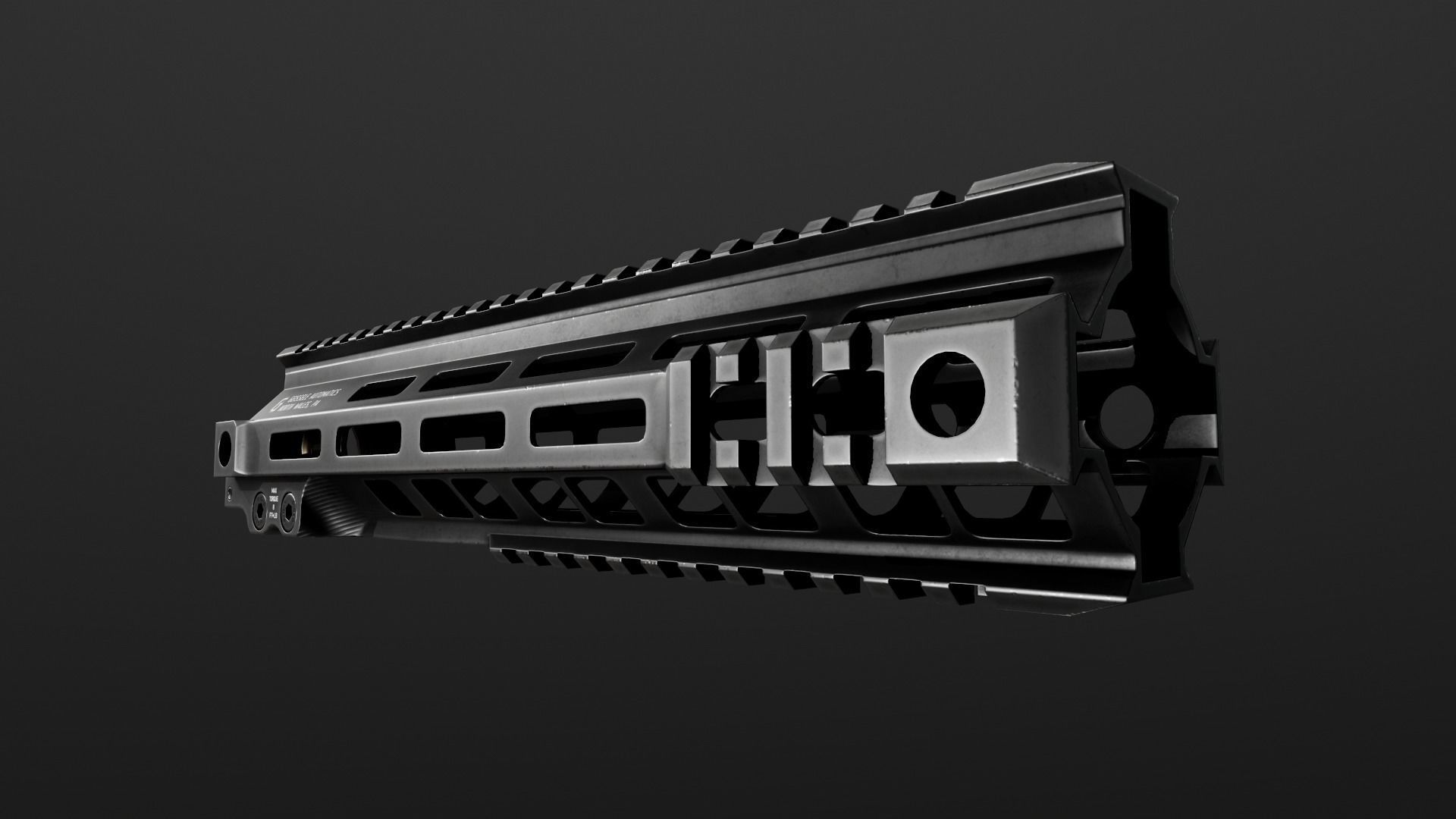 Geissele Super Modular Rail MK4 MLOK AR15 Handguard Low-poly 3D model_26