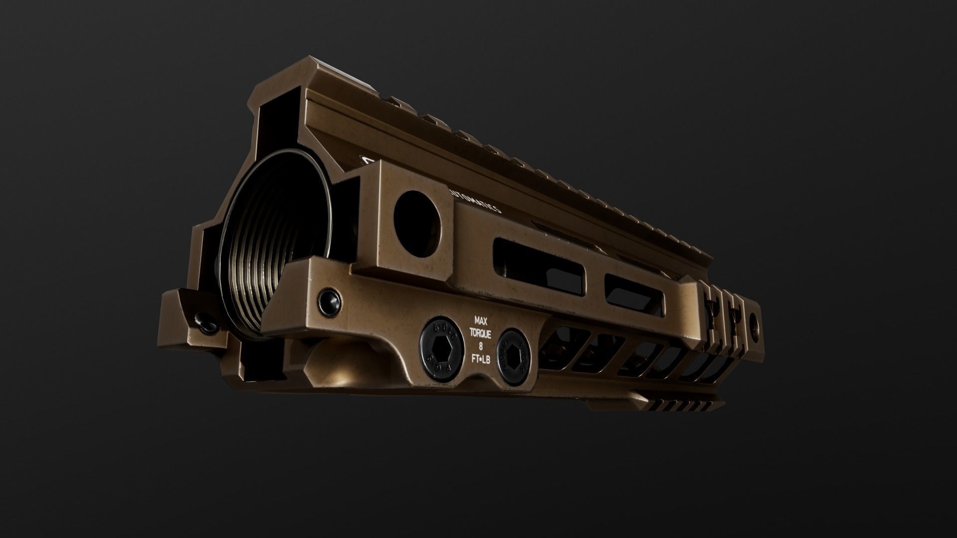 Geissele Super Modular Rail MK4 MLOK AR15 Handguard Low-poly 3D model_63
