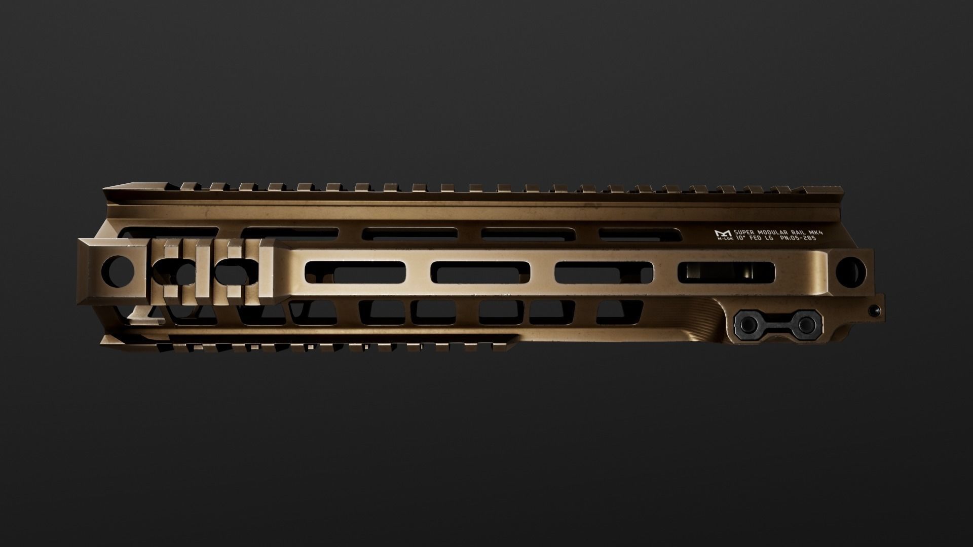 Geissele Super Modular Rail MK4 MLOK AR15 Handguard Low-poly 3D model_47