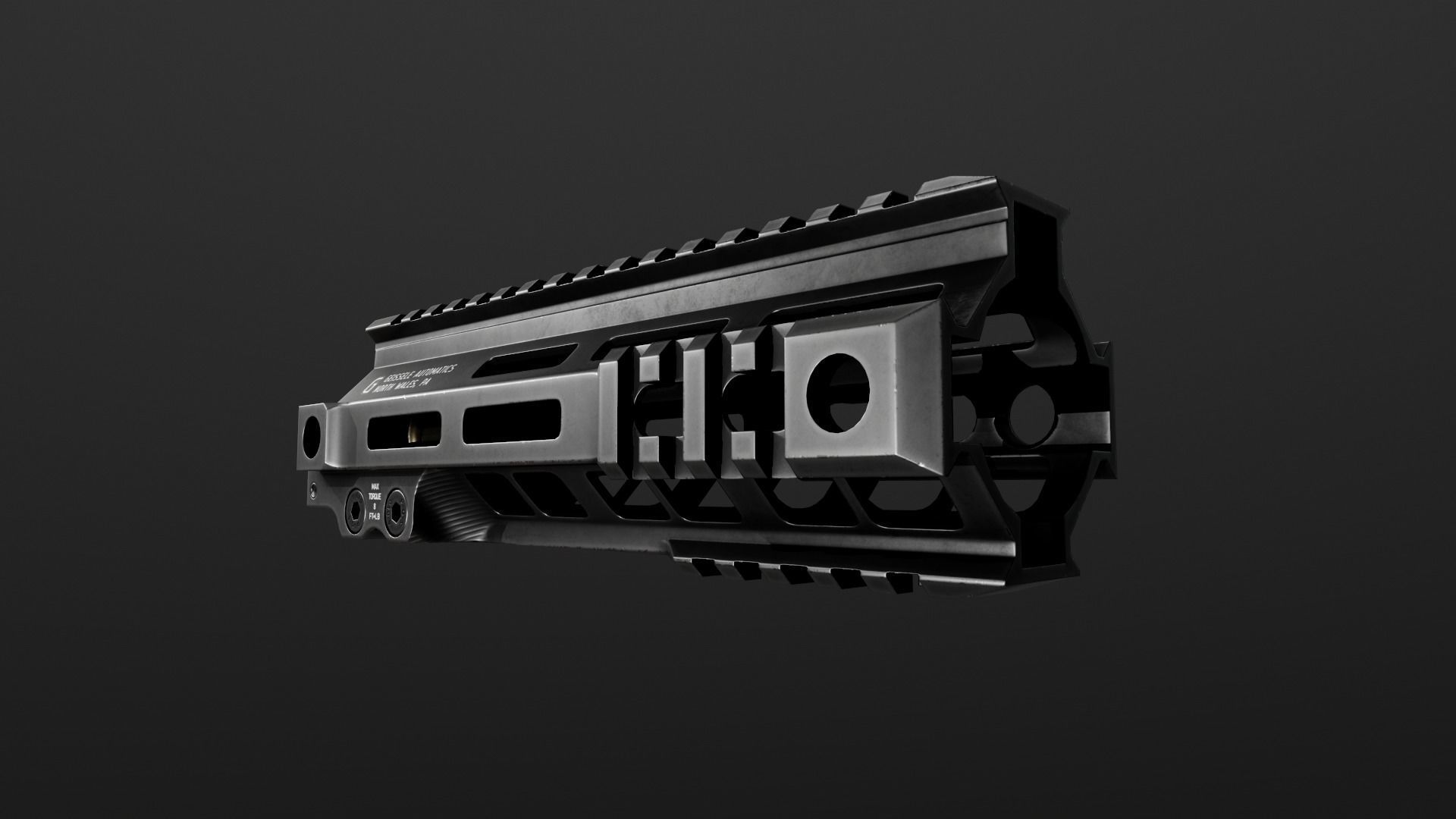 Geissele Super Modular Rail MK4 MLOK AR15 Handguard Low-poly 3D model_22