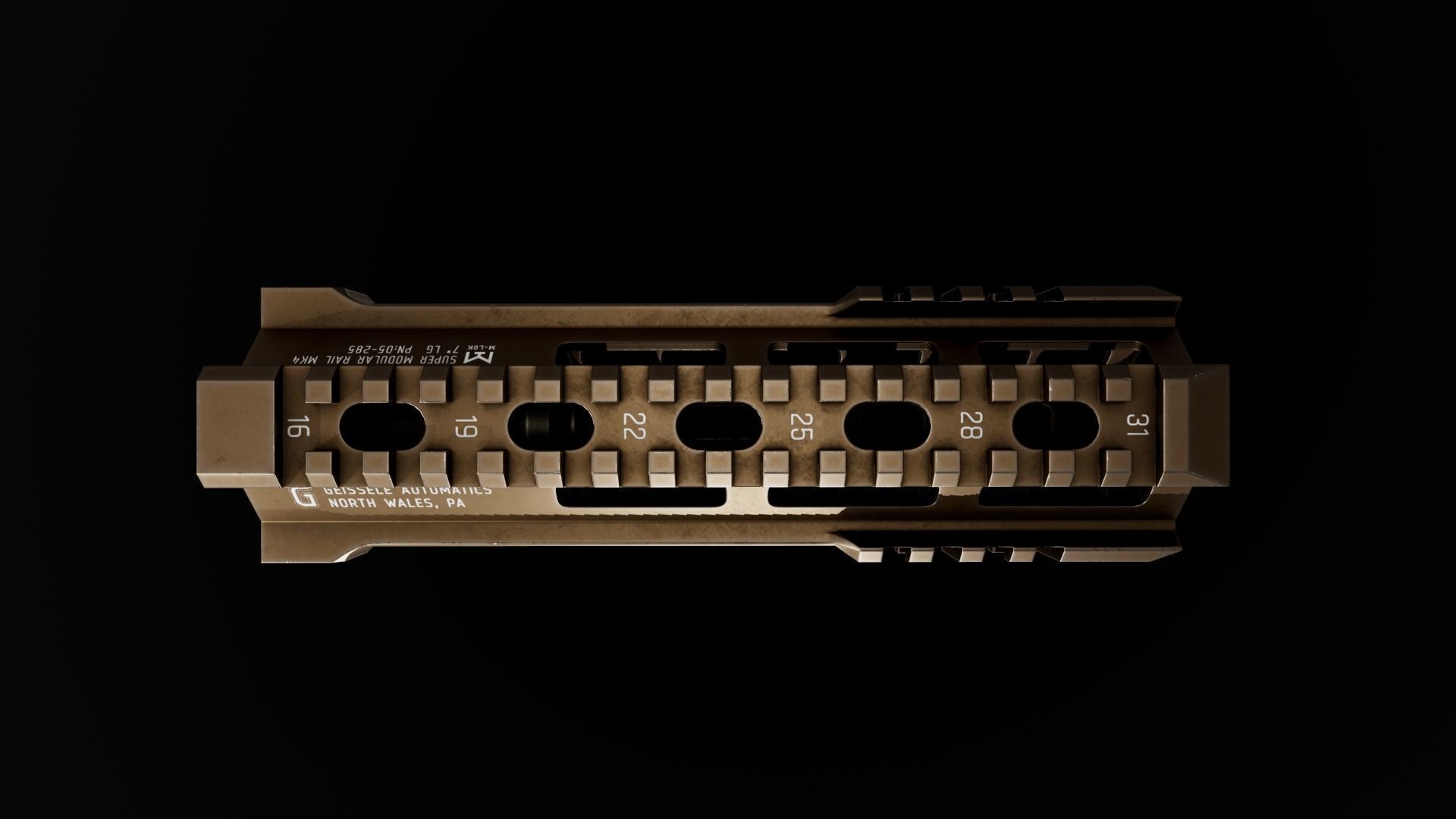 Geissele Super Modular Rail MK4 MLOK AR15 Handguard Low-poly 3D model_73