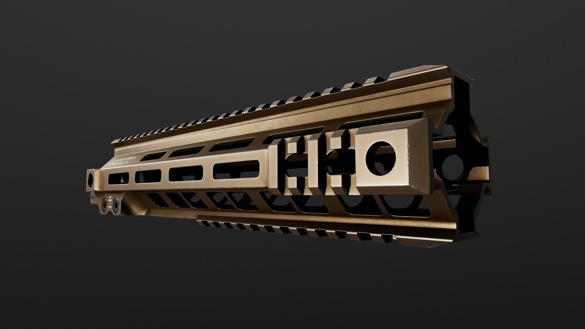 Geissele Super Modular Rail MK4 MLOK AR15 Handguard Low-poly 3D model_27