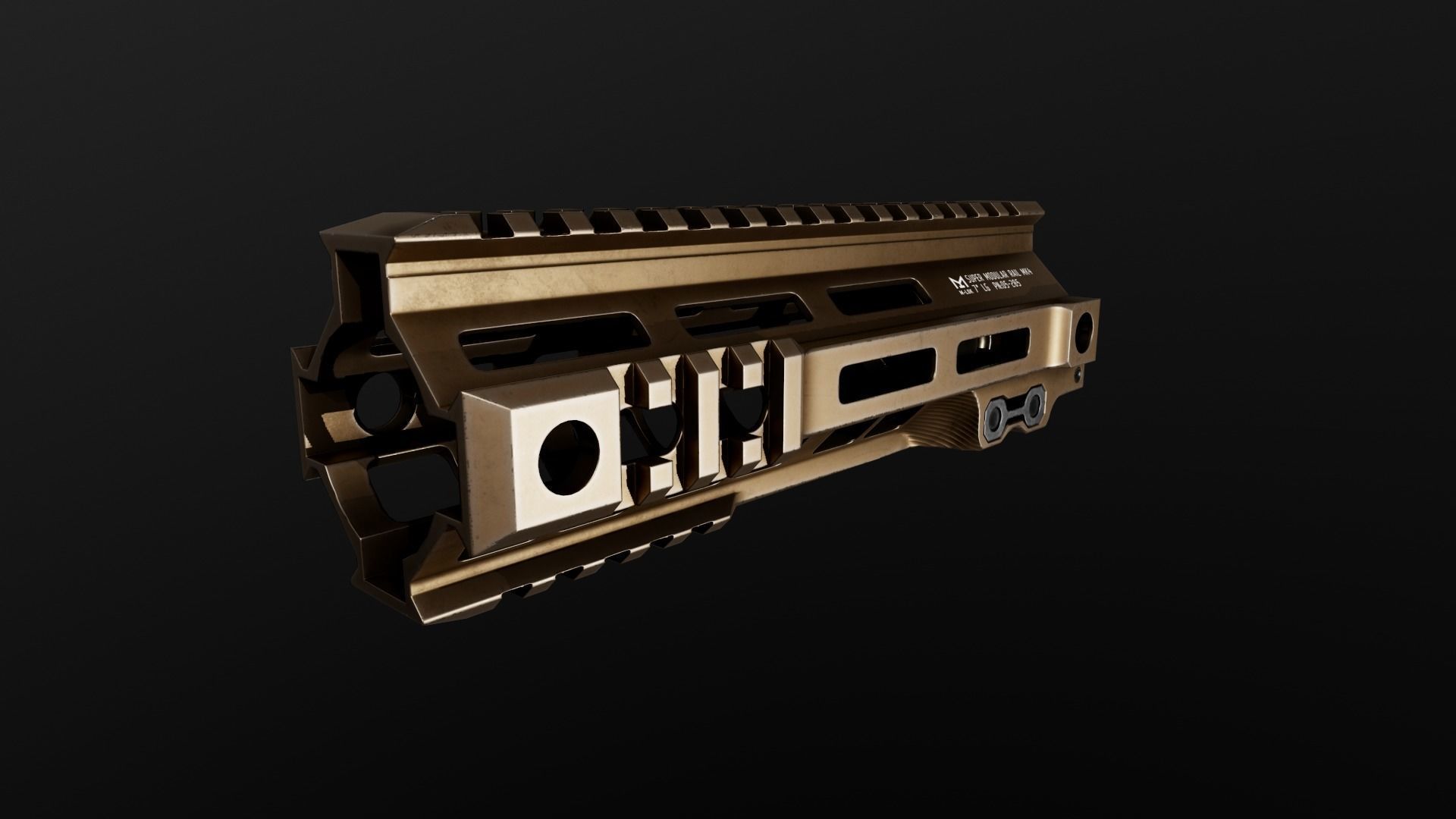 Geissele Super Modular Rail MK4 MLOK AR15 Handguard Low-poly 3D model_33
