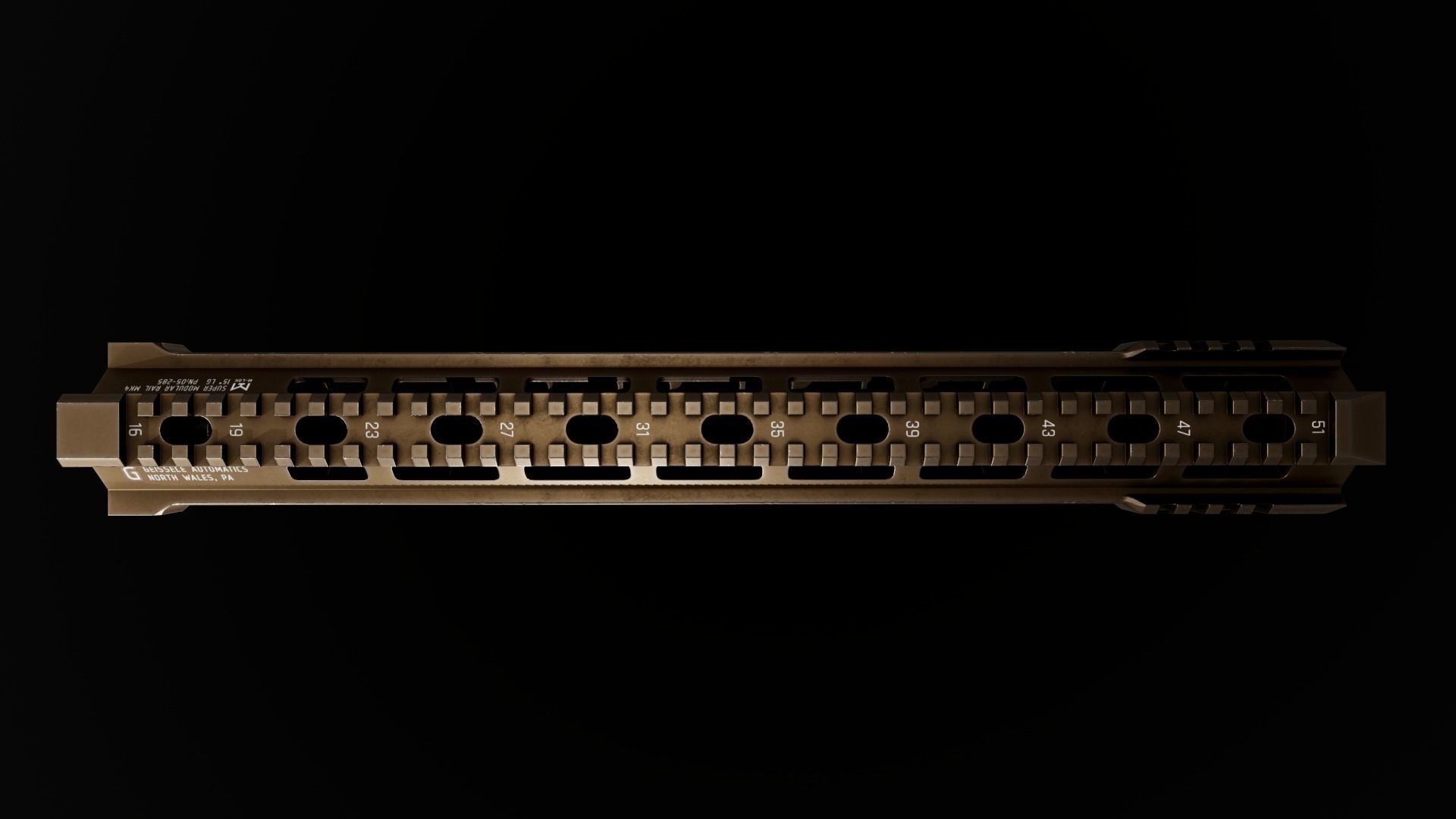 Geissele Super Modular Rail MK4 MLOK AR15 Handguard Low-poly 3D model_81