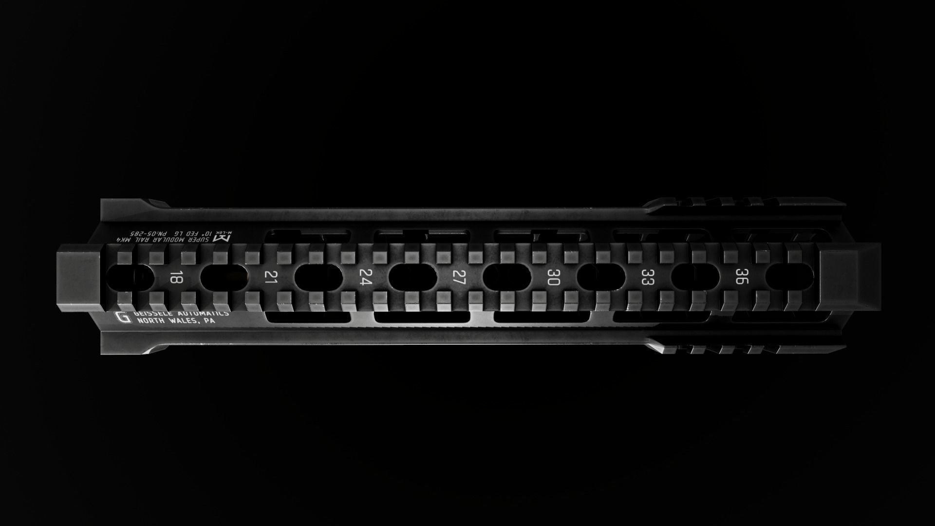 Geissele Super Modular Rail MK4 MLOK AR15 Handguard Low-poly 3D model_76