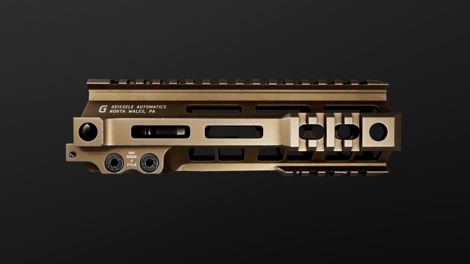Geissele Super Modular Rail MK4 MLOK AR15 Handguard Low-poly 3D model_13