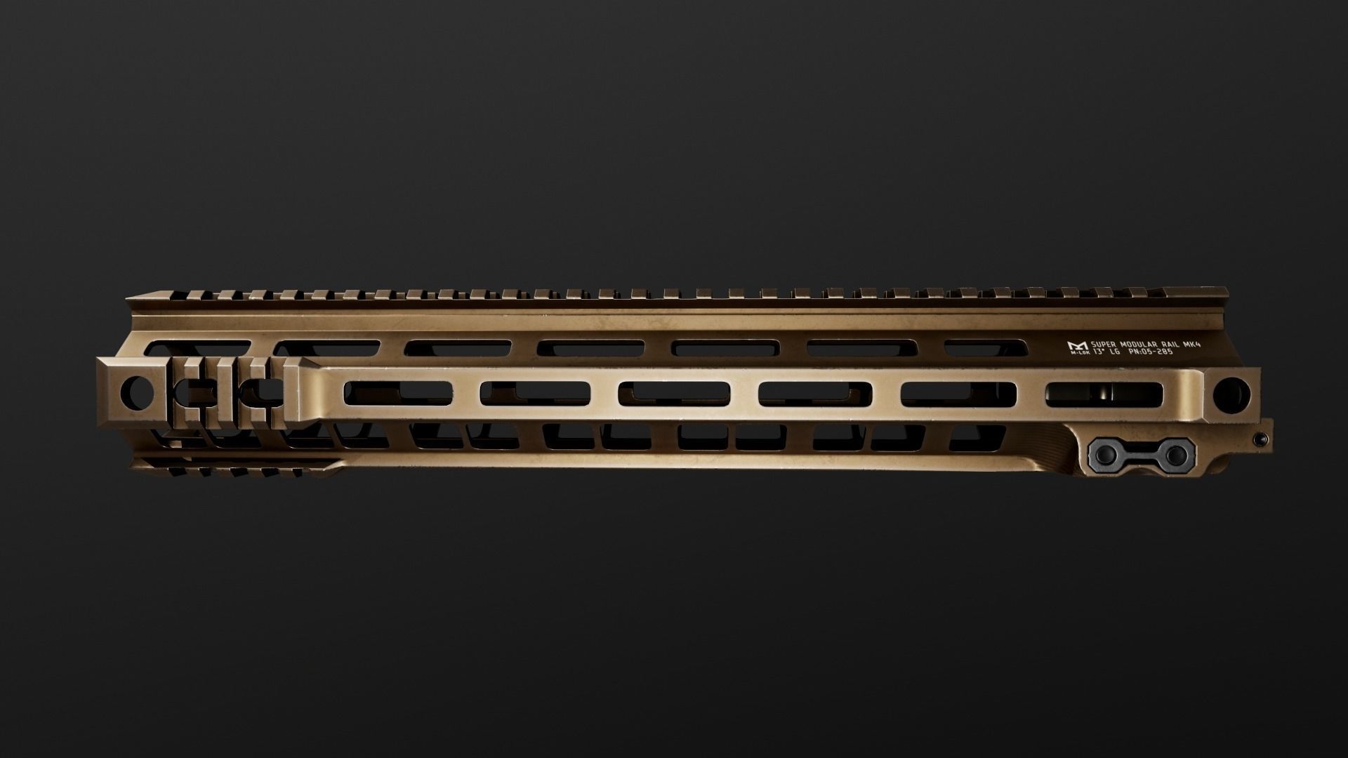 Geissele Super Modular Rail MK4 MLOK AR15 Handguard Low-poly 3D model_49