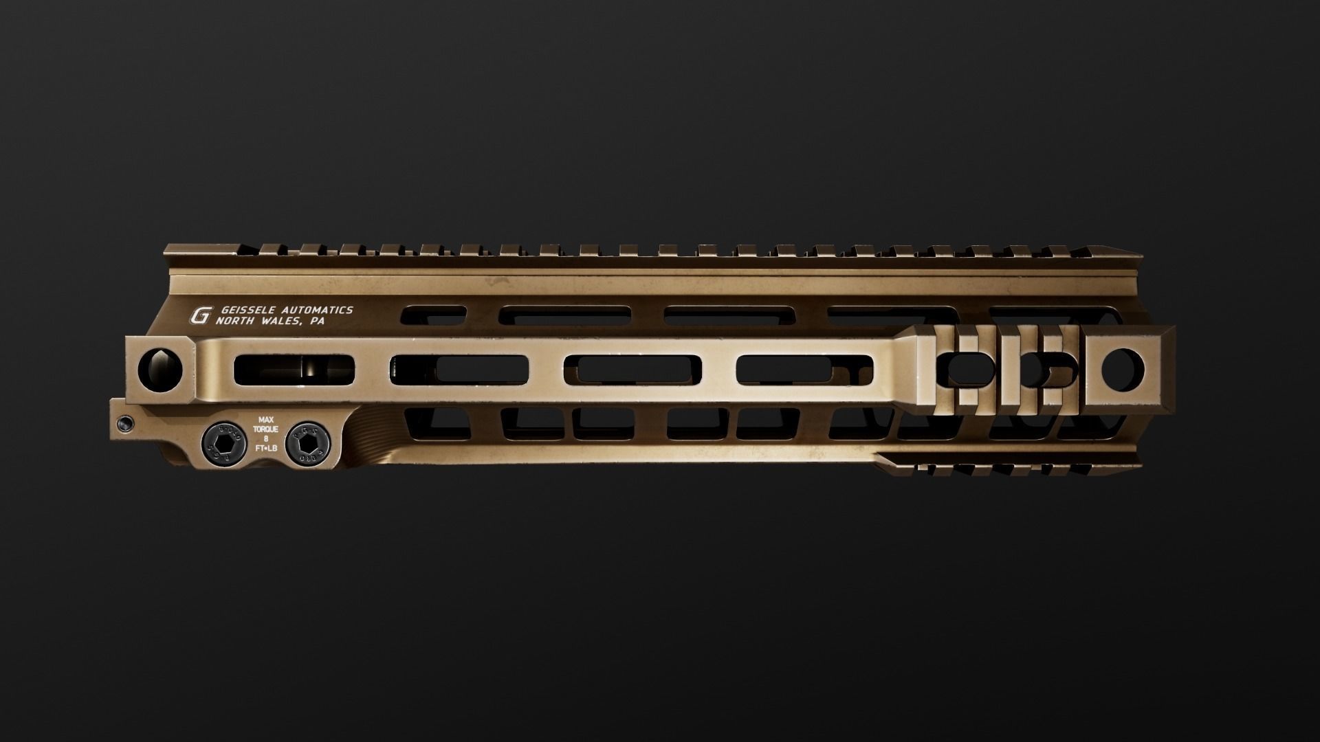 Geissele Super Modular Rail MK4 MLOK AR15 Handguard Low-poly 3D model_15