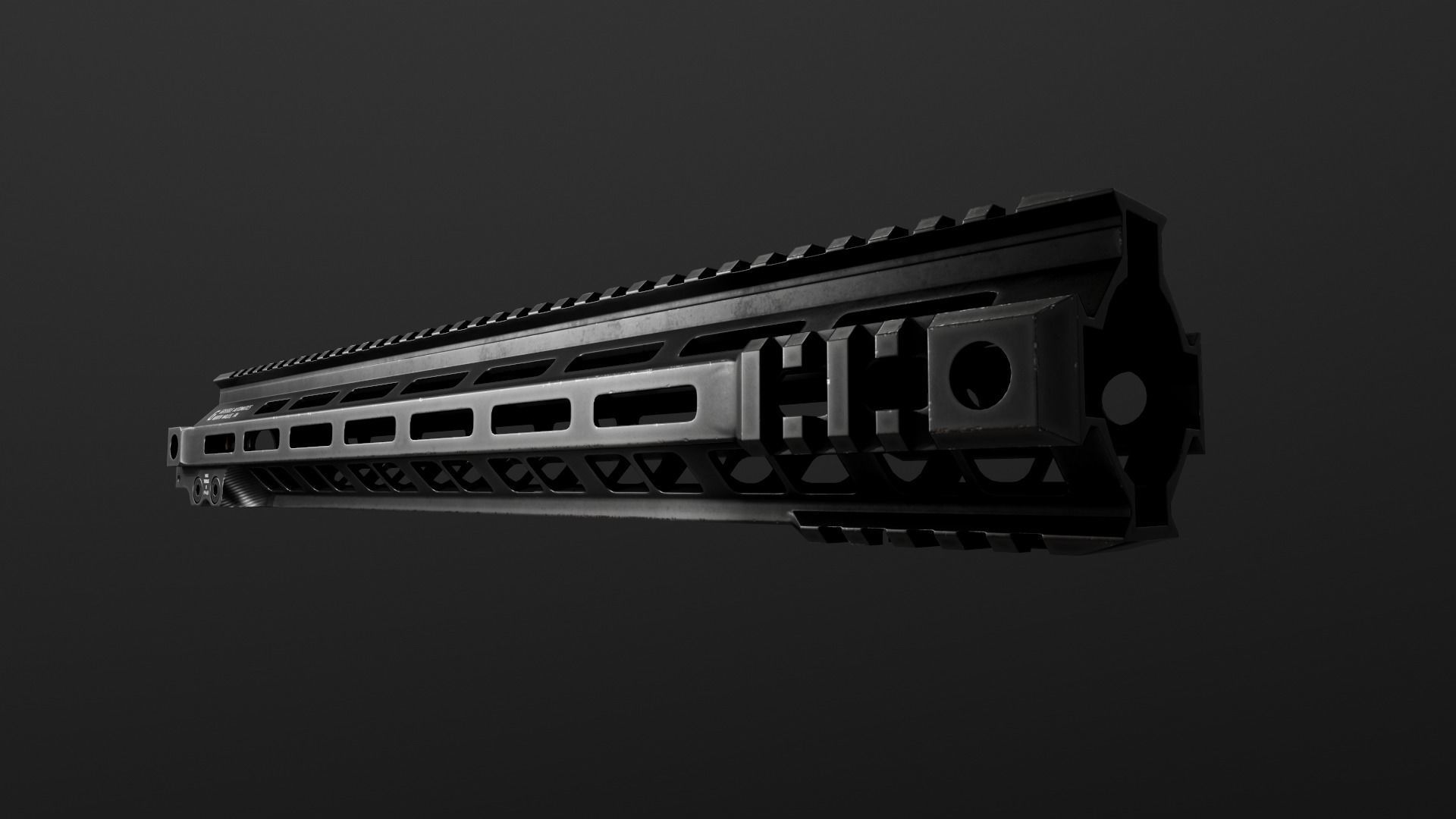 Geissele Super Modular Rail MK4 MLOK AR15 Handguard Low-poly 3D model_30