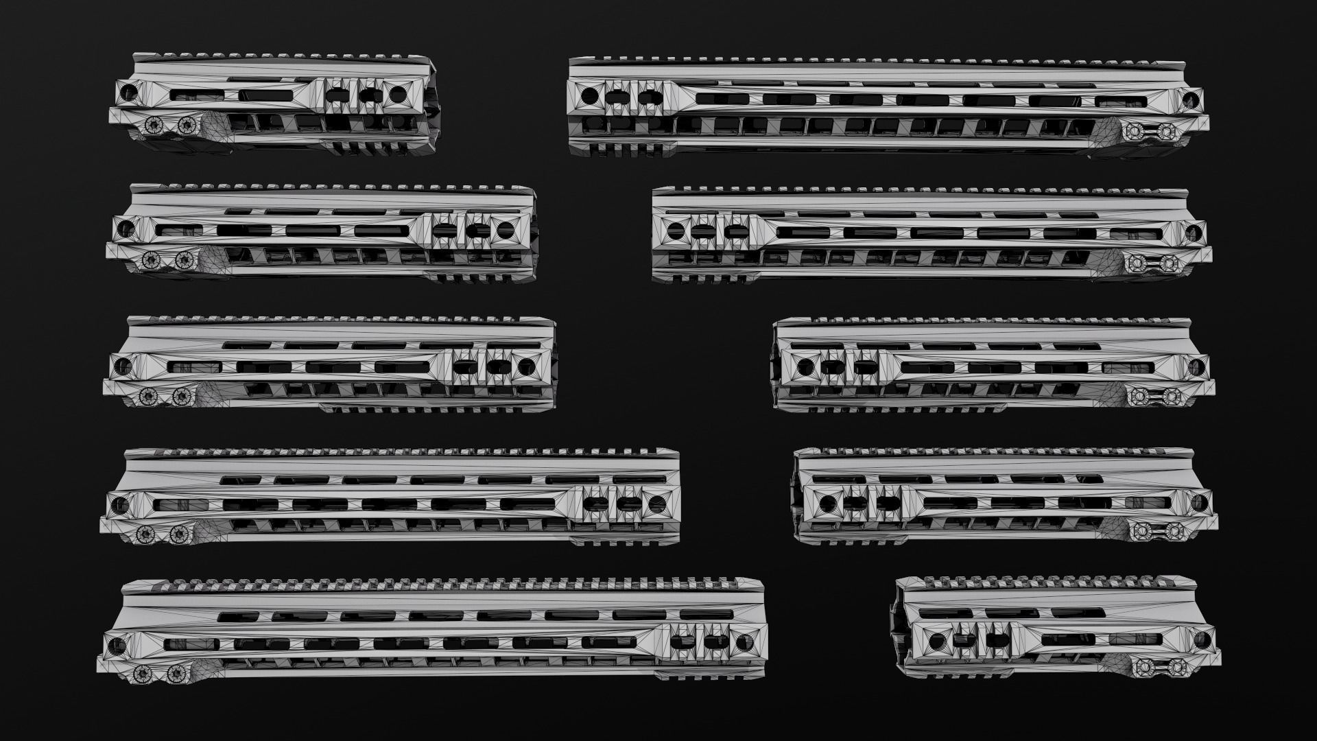 Geissele Super Modular Rail MK4 MLOK AR15 Handguard Low-poly 3D model_11