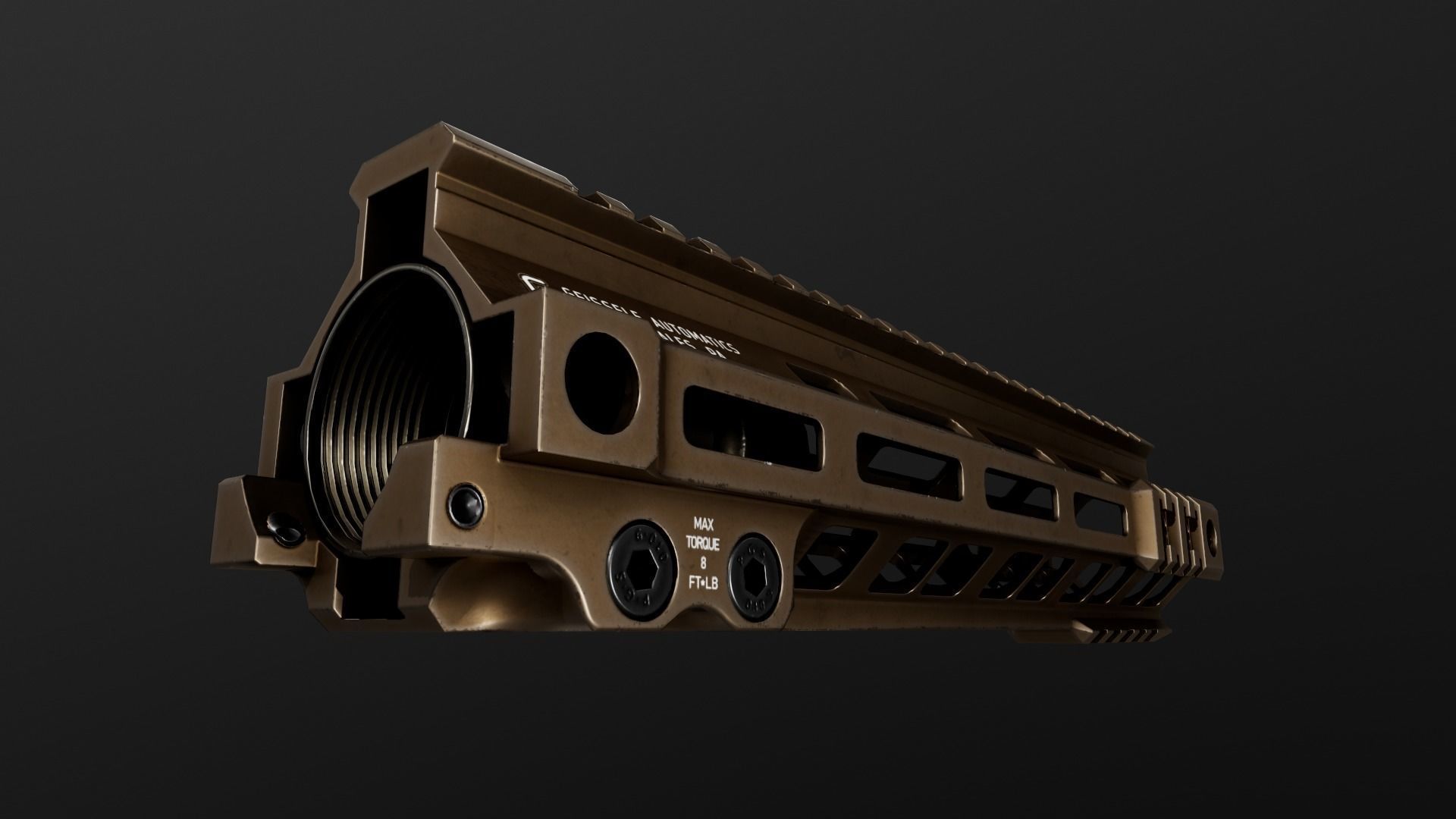 Geissele Super Modular Rail MK4 MLOK AR15 Handguard Low-poly 3D model_65