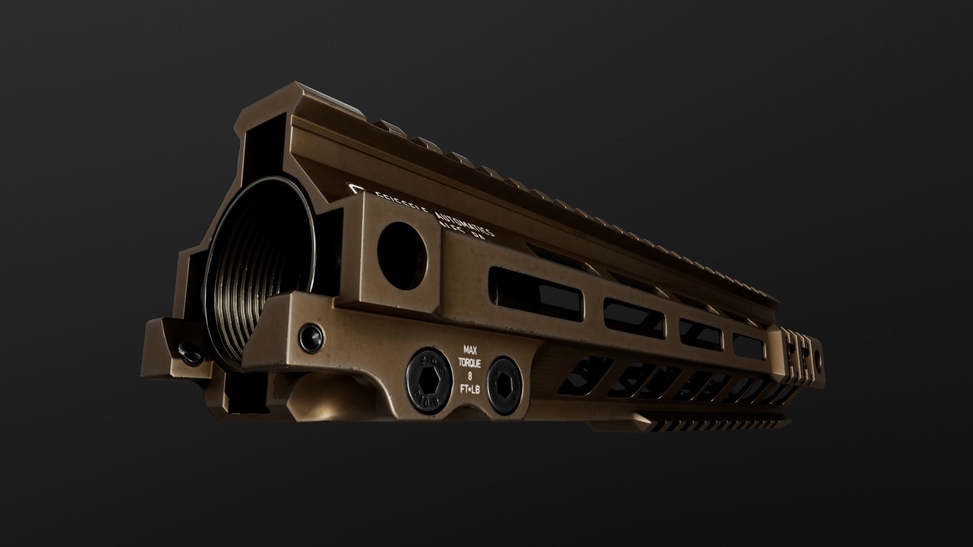 Geissele Super Modular Rail MK4 MLOK AR15 Handguard Low-poly 3D model_67