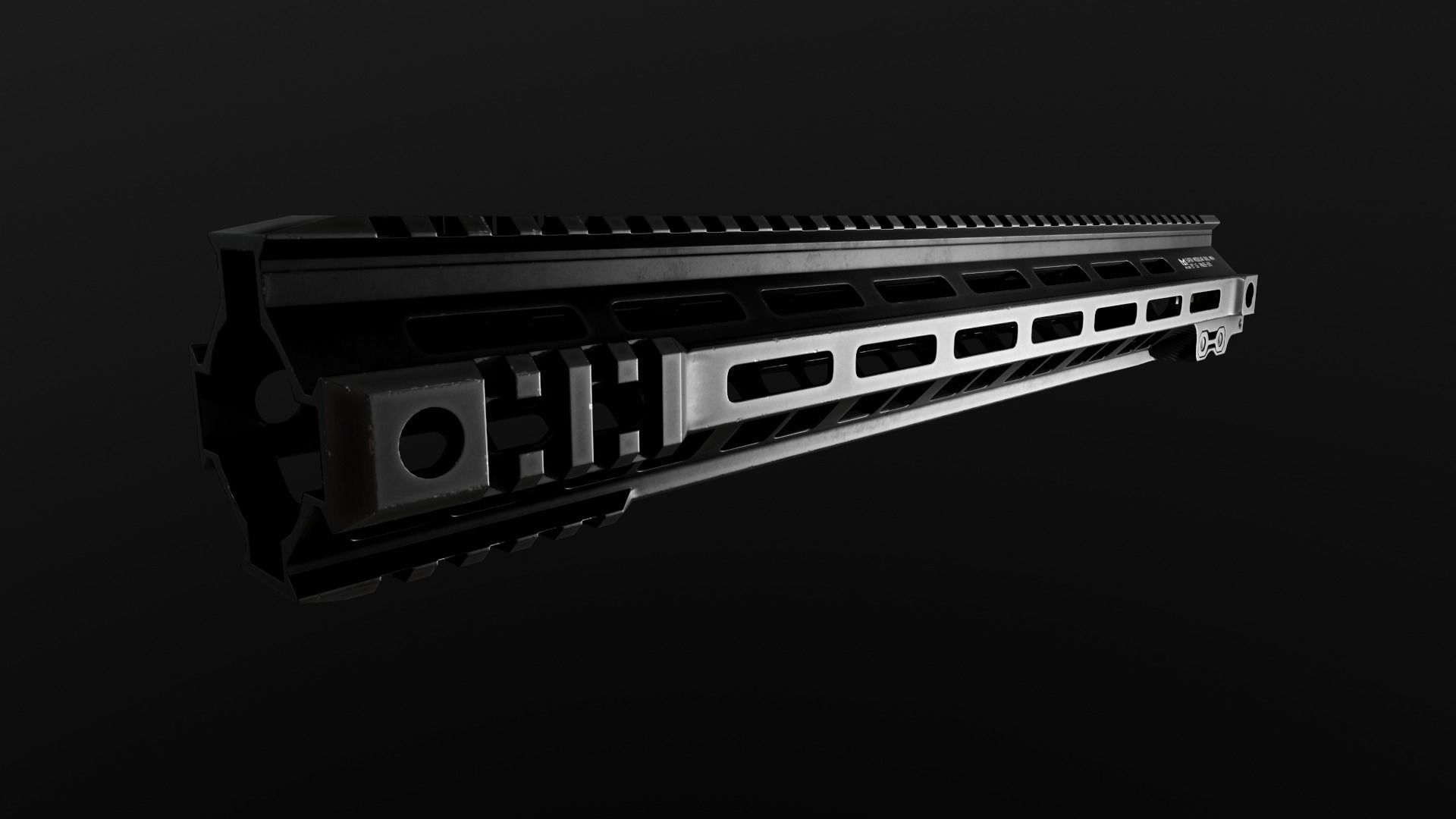 Geissele Super Modular Rail MK4 MLOK AR15 Handguard Low-poly 3D model_40