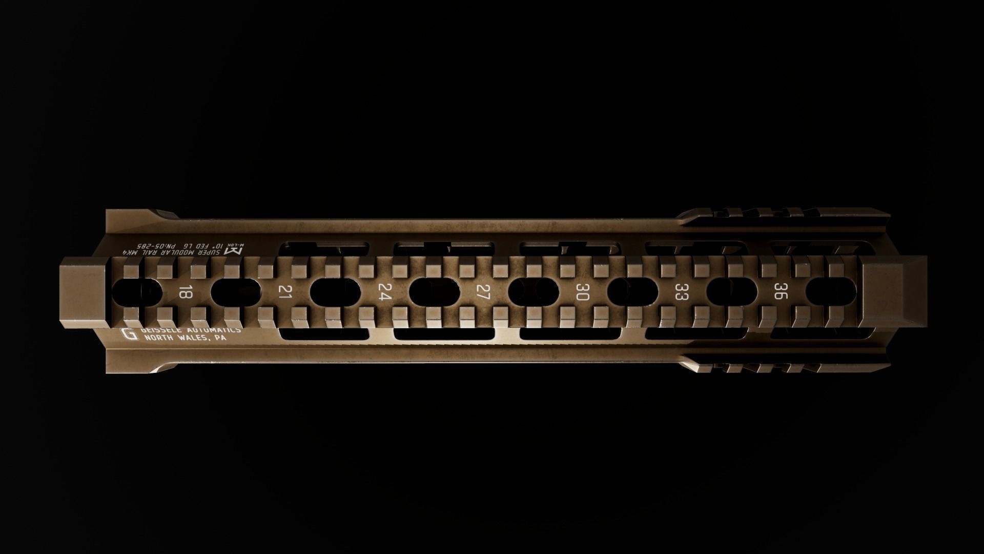 Geissele Super Modular Rail MK4 MLOK AR15 Handguard Low-poly 3D model_77