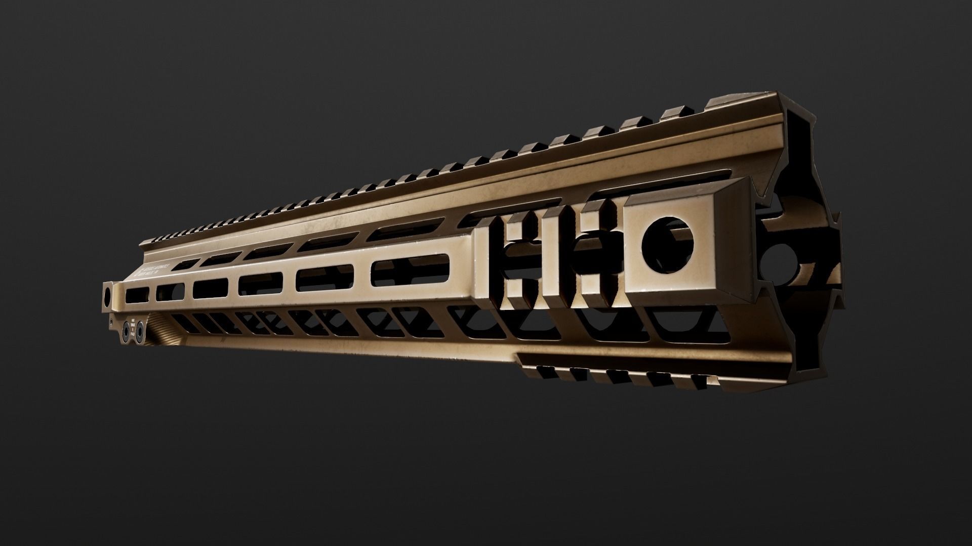 Geissele Super Modular Rail MK4 MLOK AR15 Handguard Low-poly 3D model_29