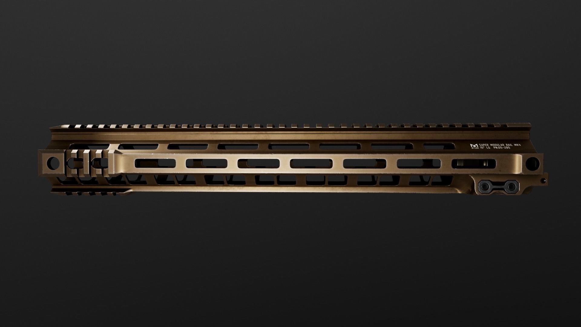 Geissele Super Modular Rail MK4 MLOK AR15 Handguard Low-poly 3D model_51