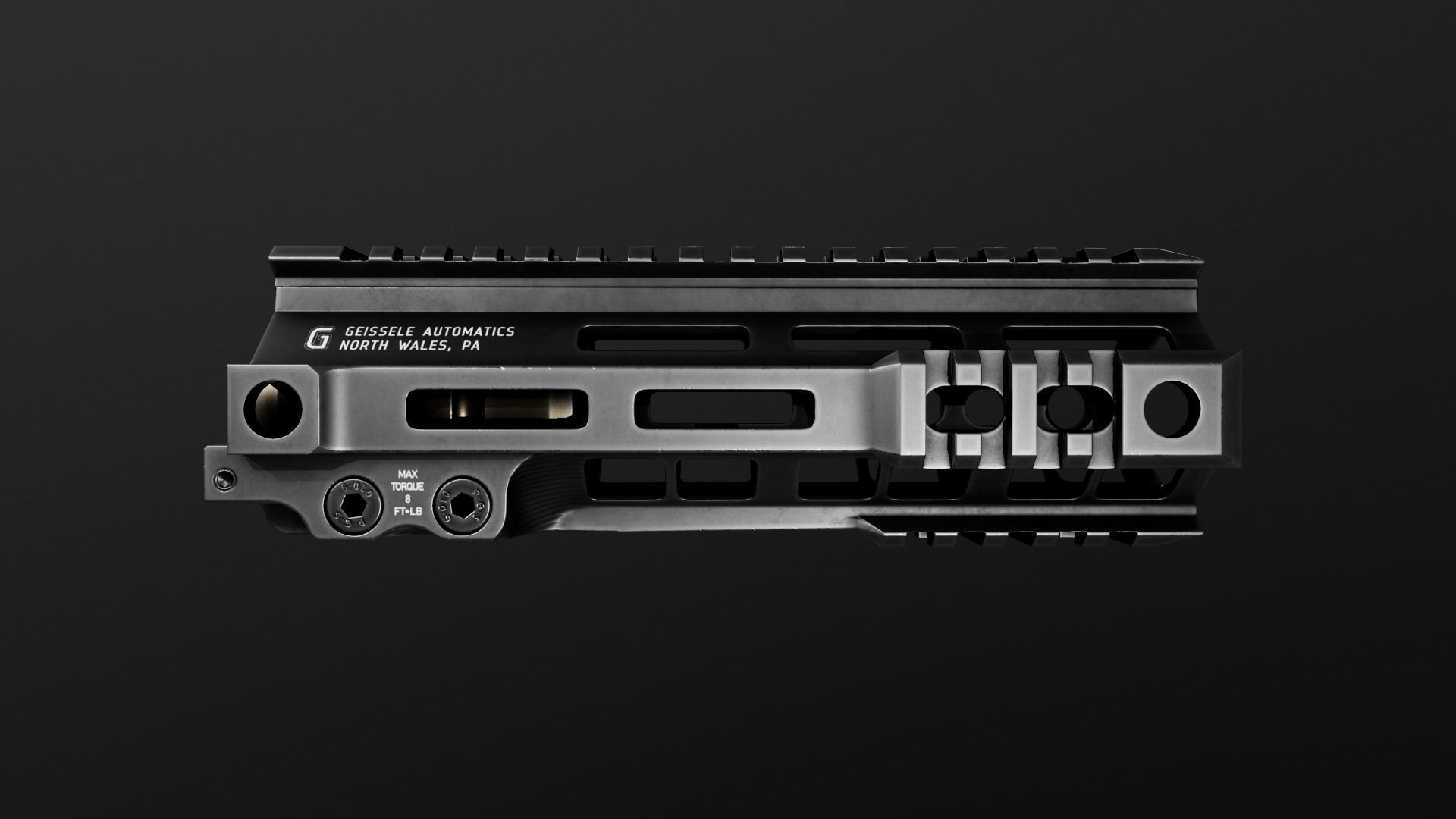 Geissele Super Modular Rail MK4 MLOK AR15 Handguard Low-poly 3D model_12