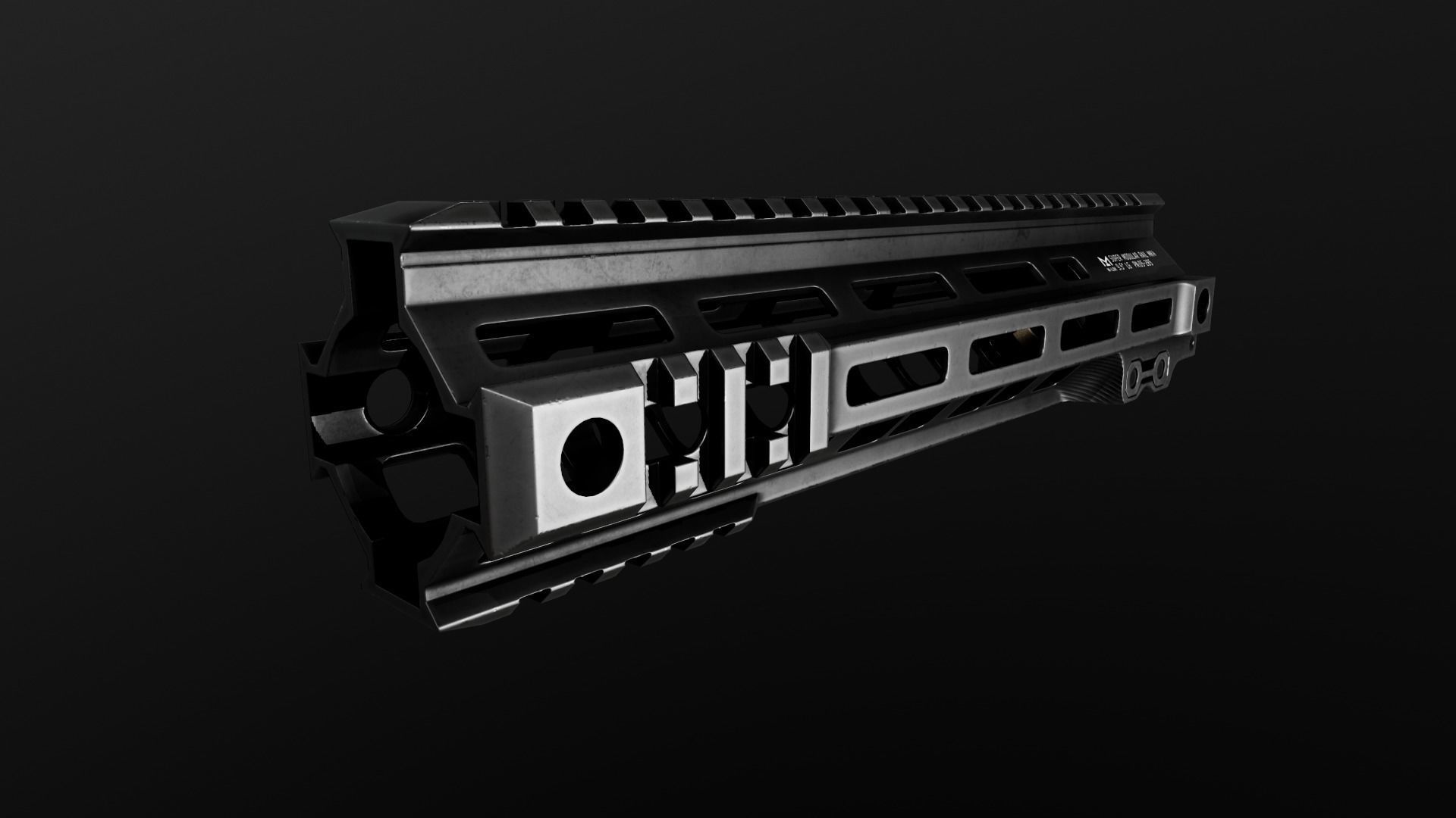 Geissele Super Modular Rail MK4 MLOK AR15 Handguard Low-poly 3D model_34