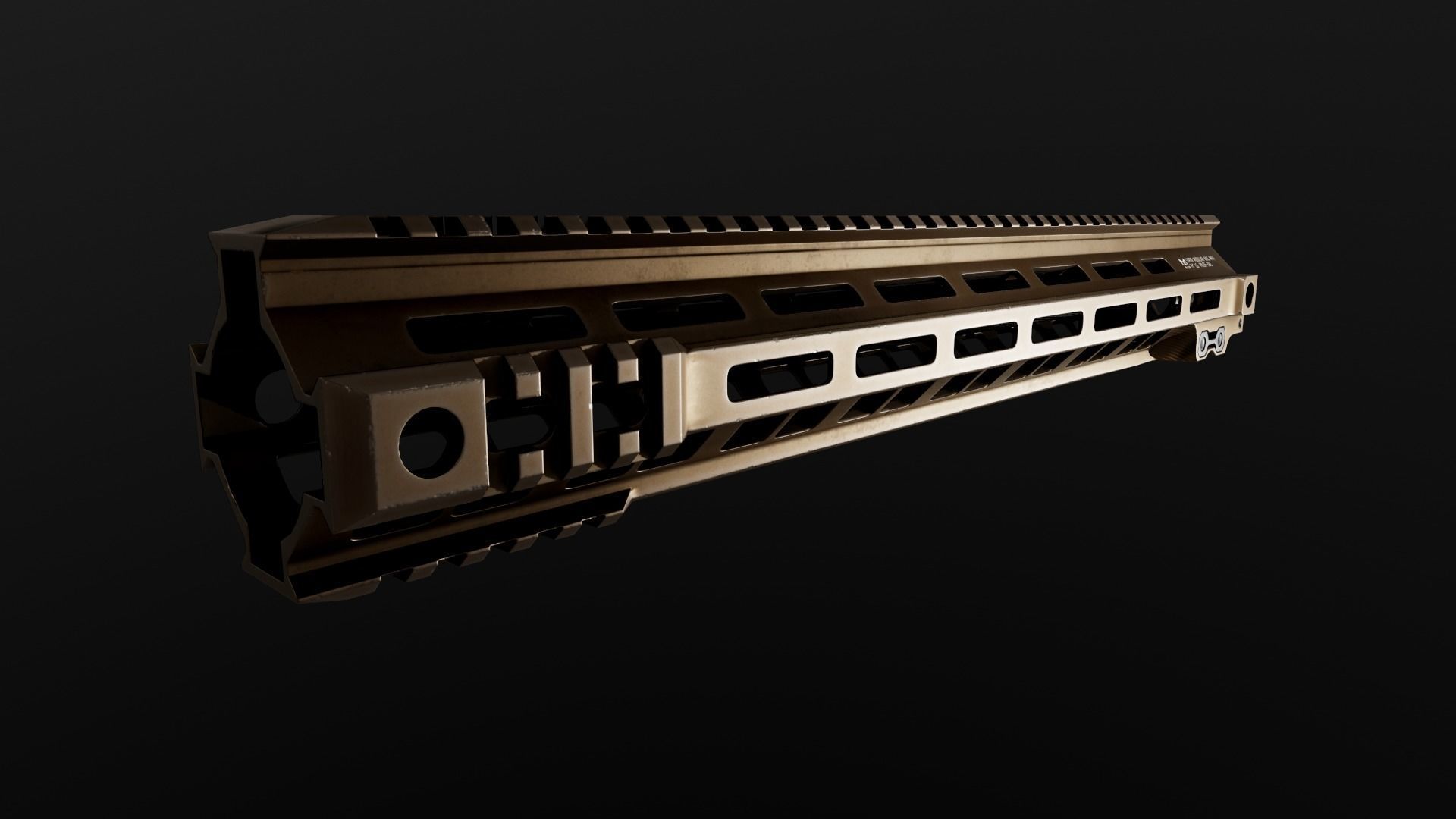 Geissele Super Modular Rail MK4 MLOK AR15 Handguard Low-poly 3D model_41