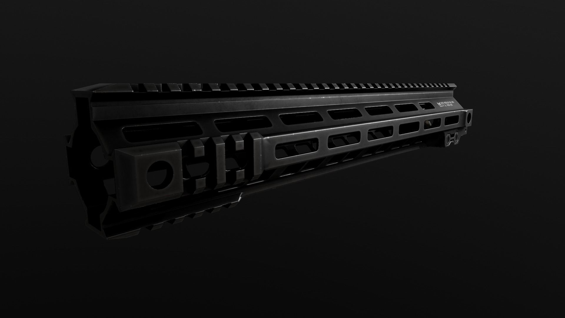 Geissele Super Modular Rail MK4 MLOK AR15 Handguard Low-poly 3D model_38