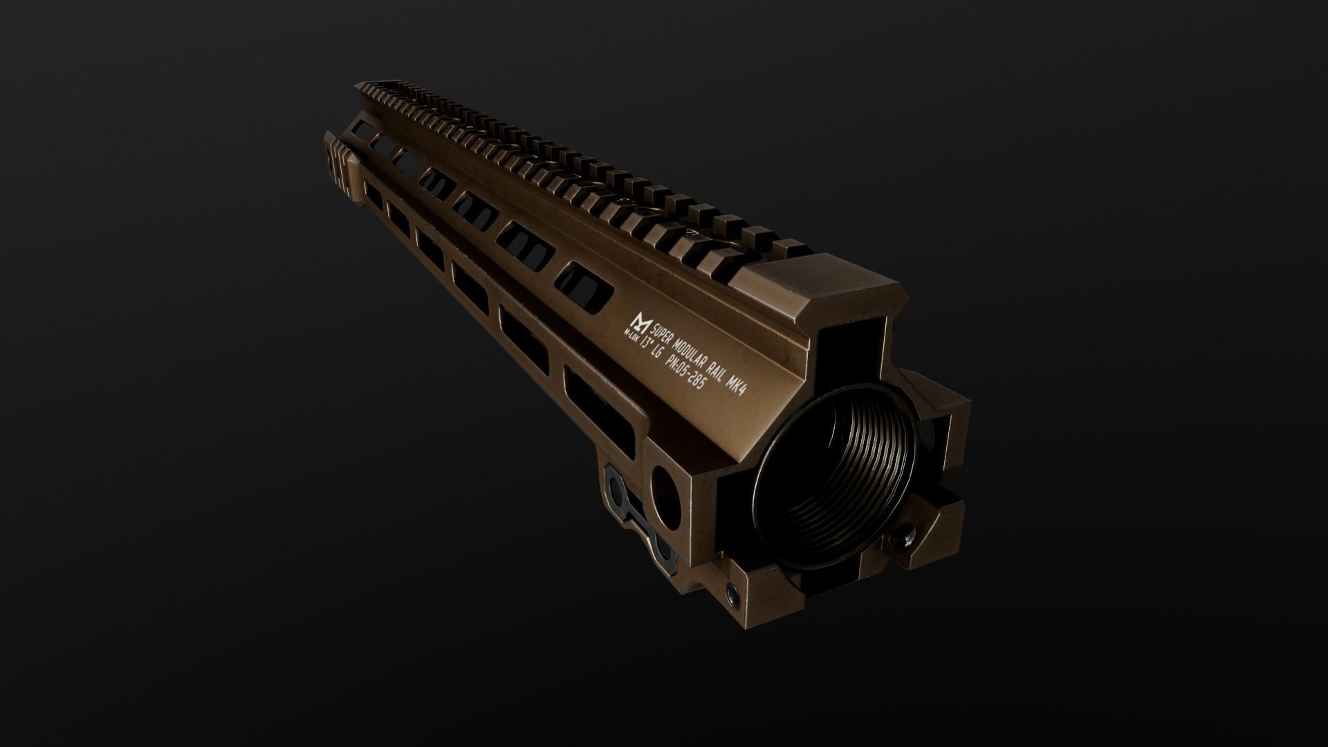 Geissele Super Modular Rail MK4 MLOK AR15 Handguard Low-poly 3D model_59