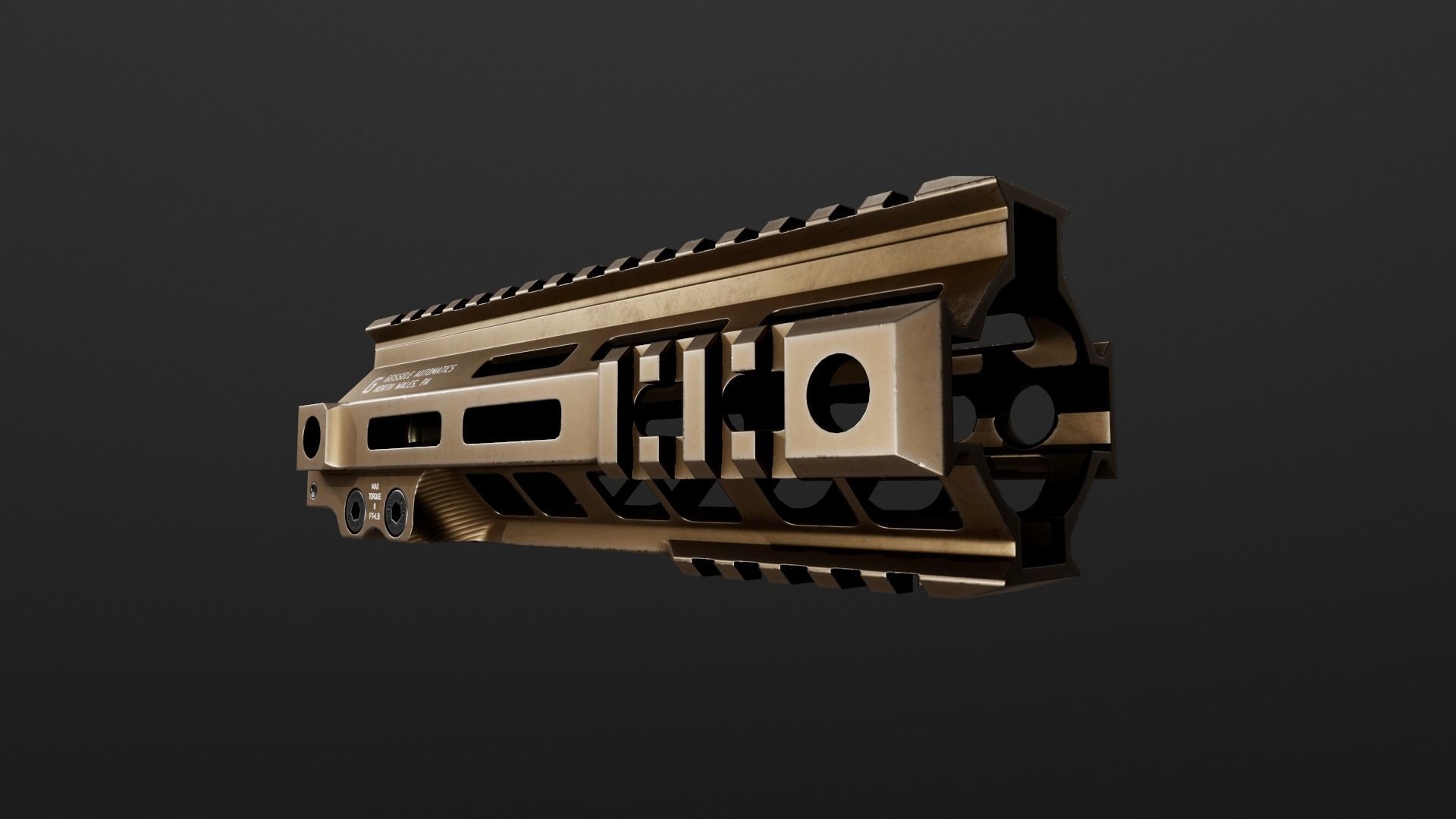 Geissele Super Modular Rail MK4 MLOK AR15 Handguard Low-poly 3D model_23