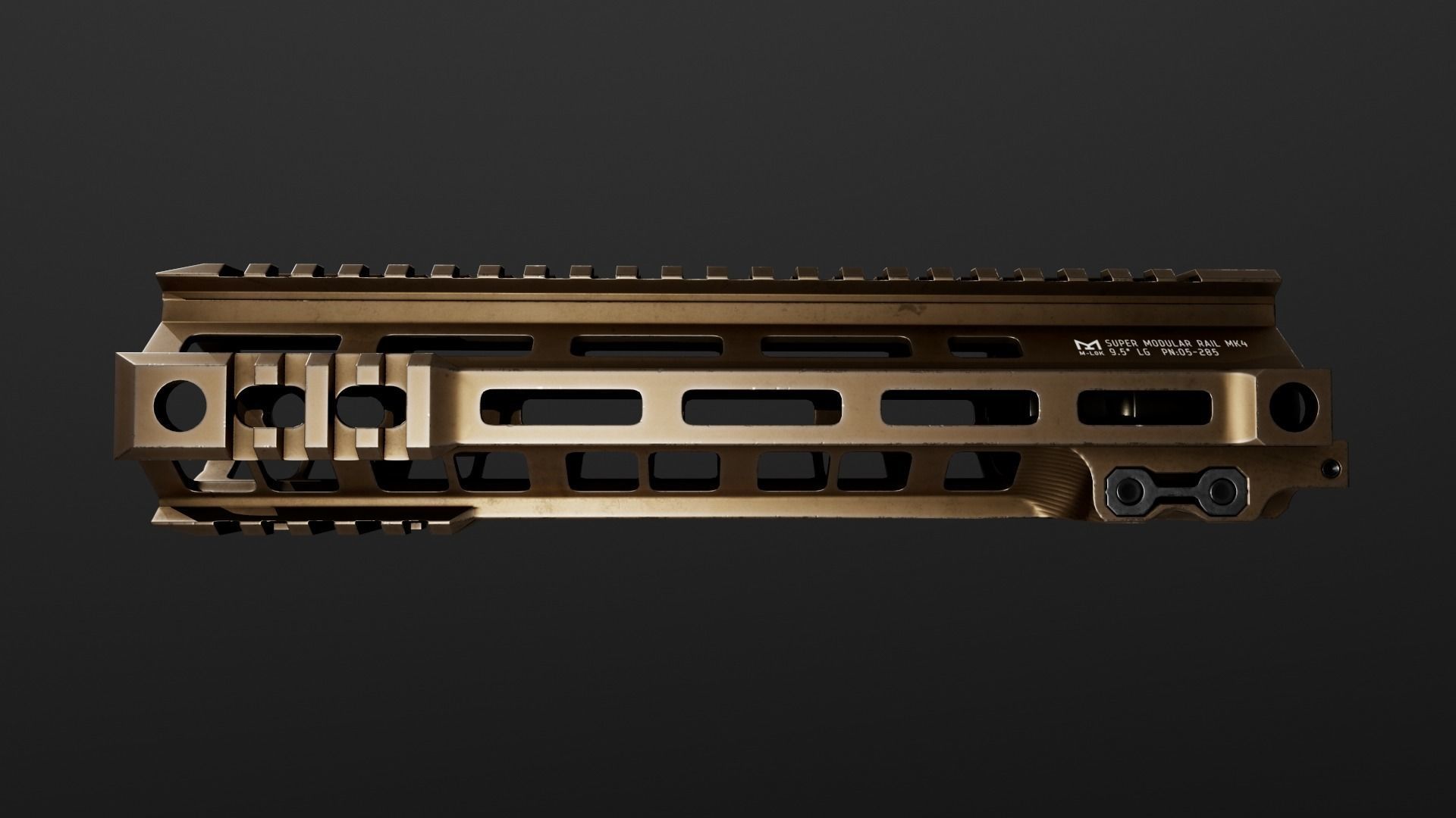Geissele Super Modular Rail MK4 MLOK AR15 Handguard Low-poly 3D model_45