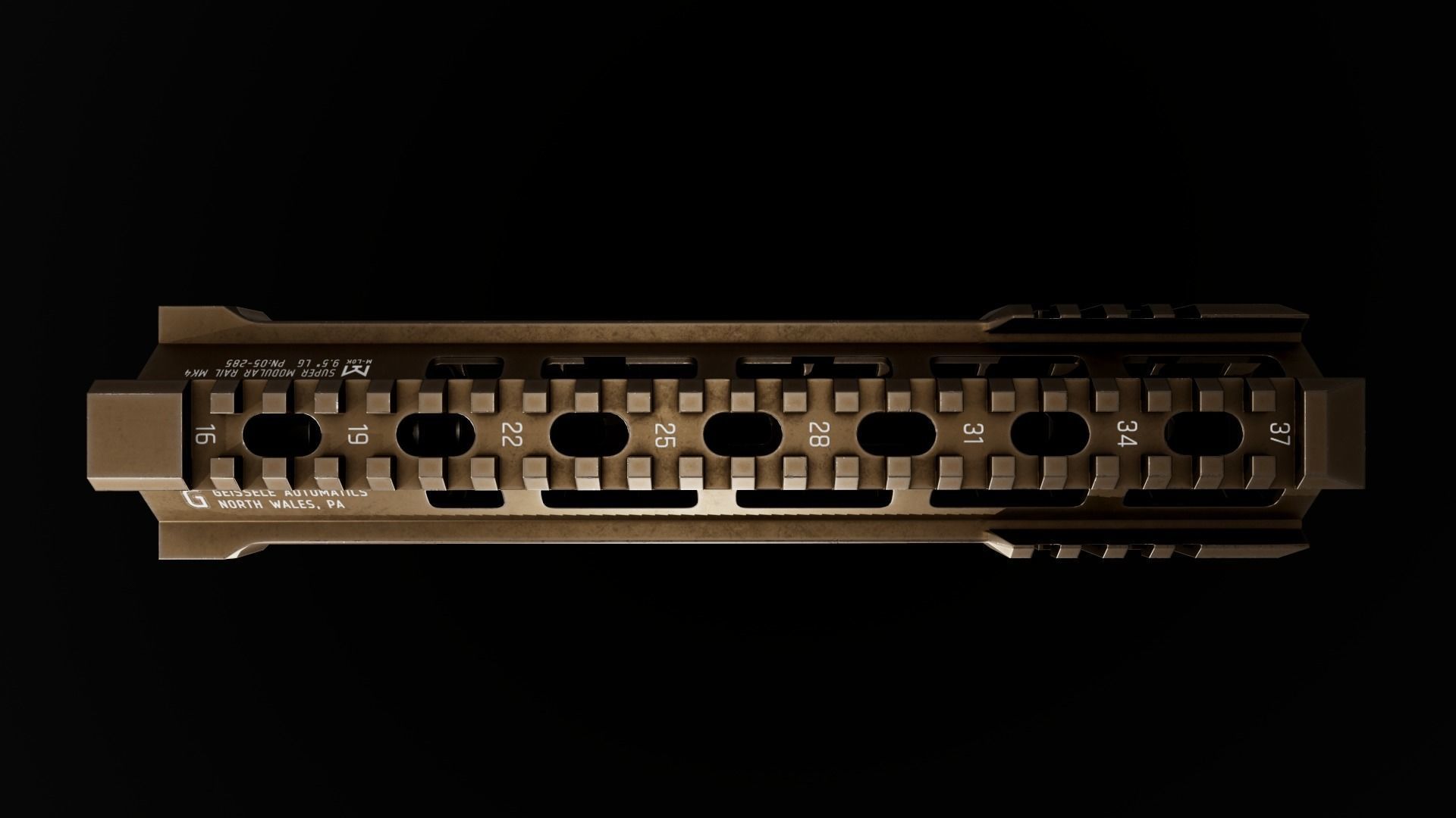 Geissele Super Modular Rail MK4 MLOK AR15 Handguard Low-poly 3D model_75