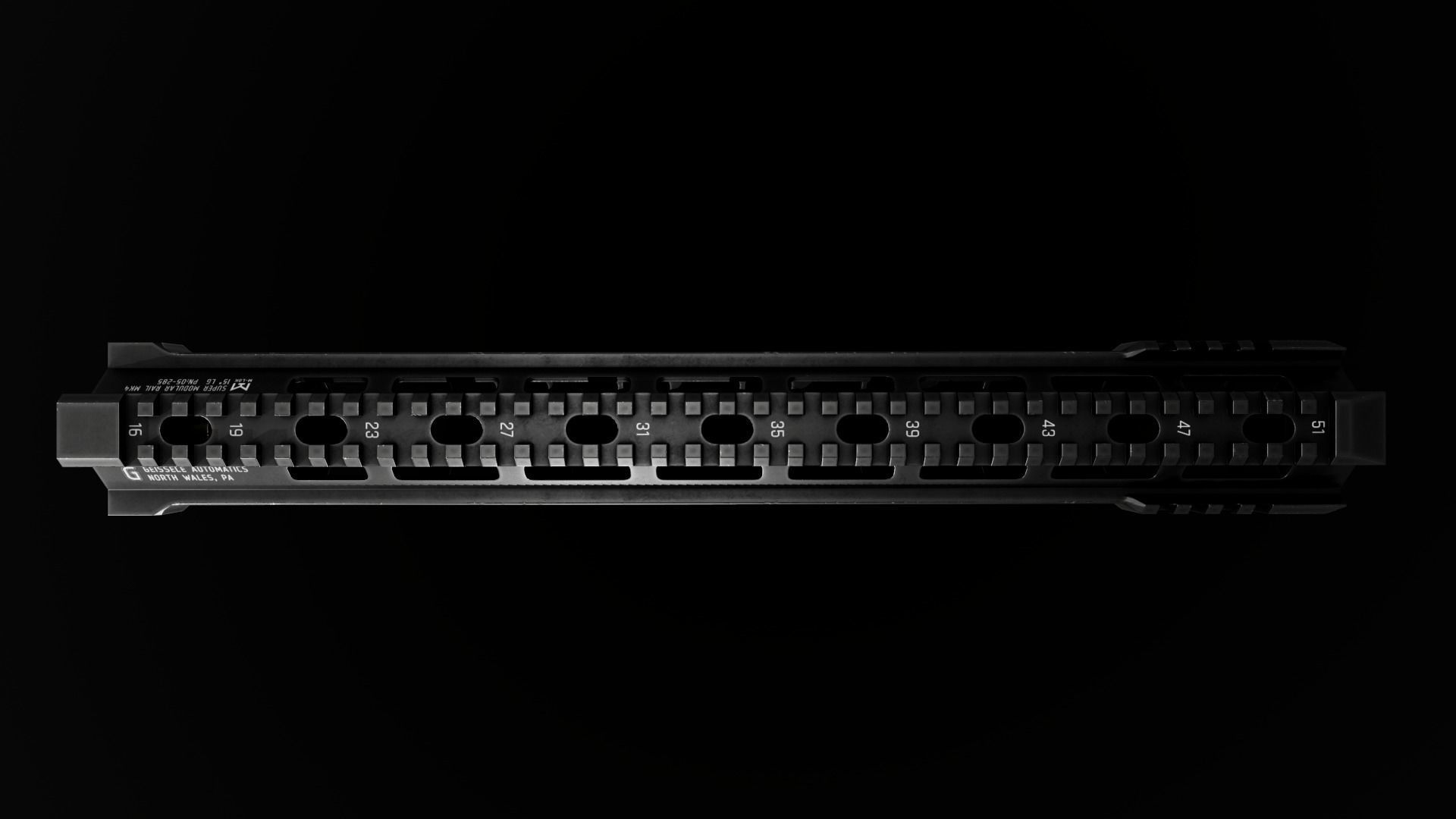 Geissele Super Modular Rail MK4 MLOK AR15 Handguard Low-poly 3D model_80