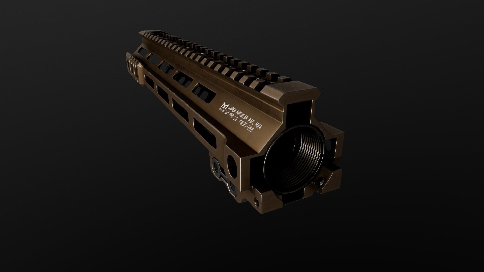 Geissele Super Modular Rail MK4 MLOK AR15 Handguard Low-poly 3D model_57