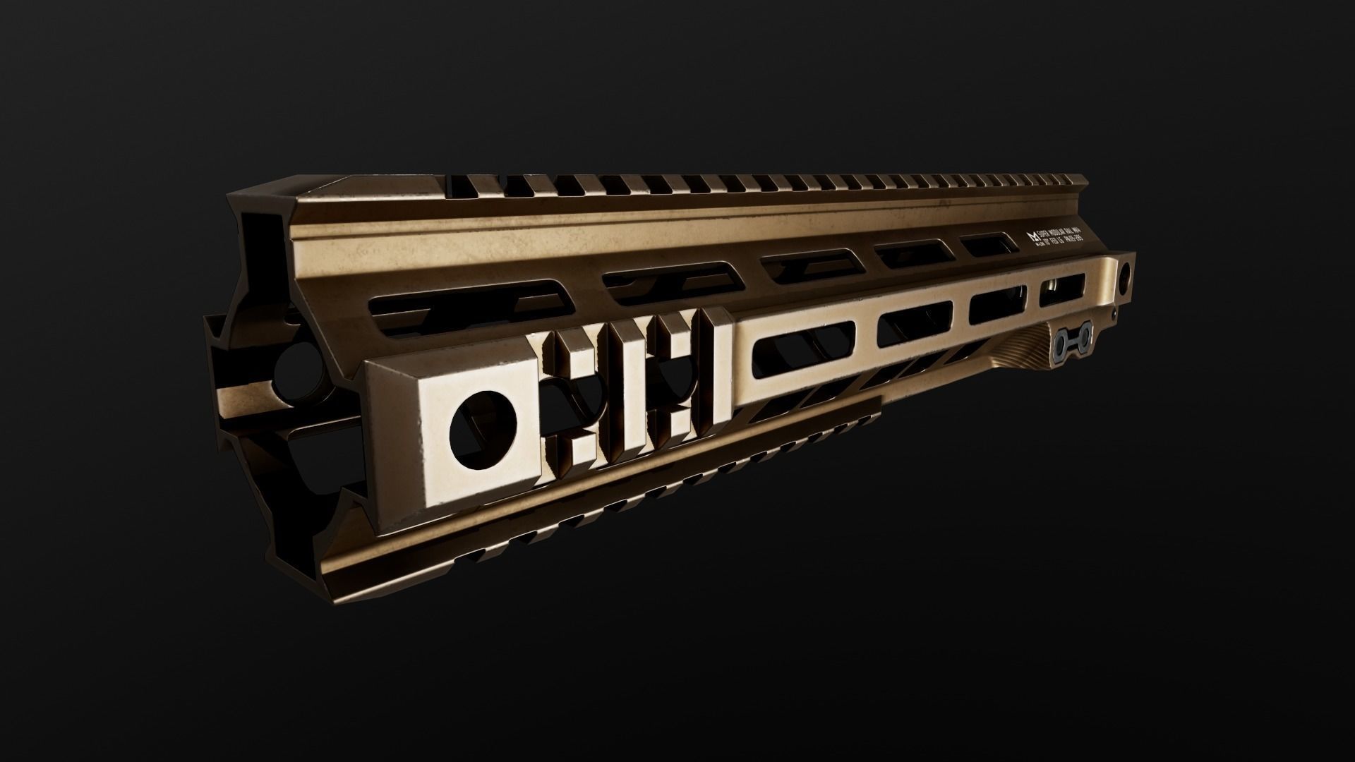 Geissele Super Modular Rail MK4 MLOK AR15 Handguard Low-poly 3D model_37