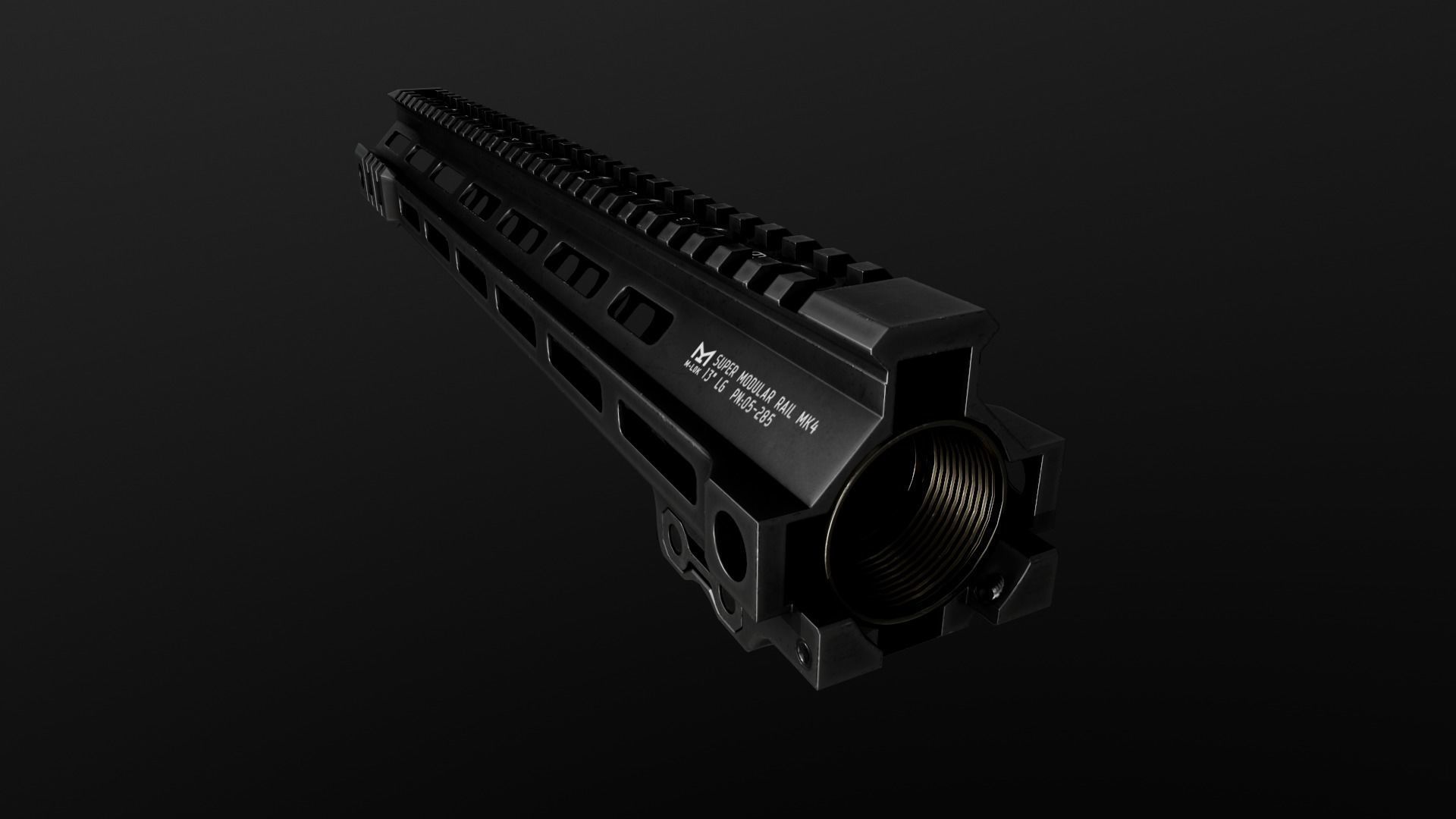 Geissele Super Modular Rail MK4 MLOK AR15 Handguard Low-poly 3D model_58