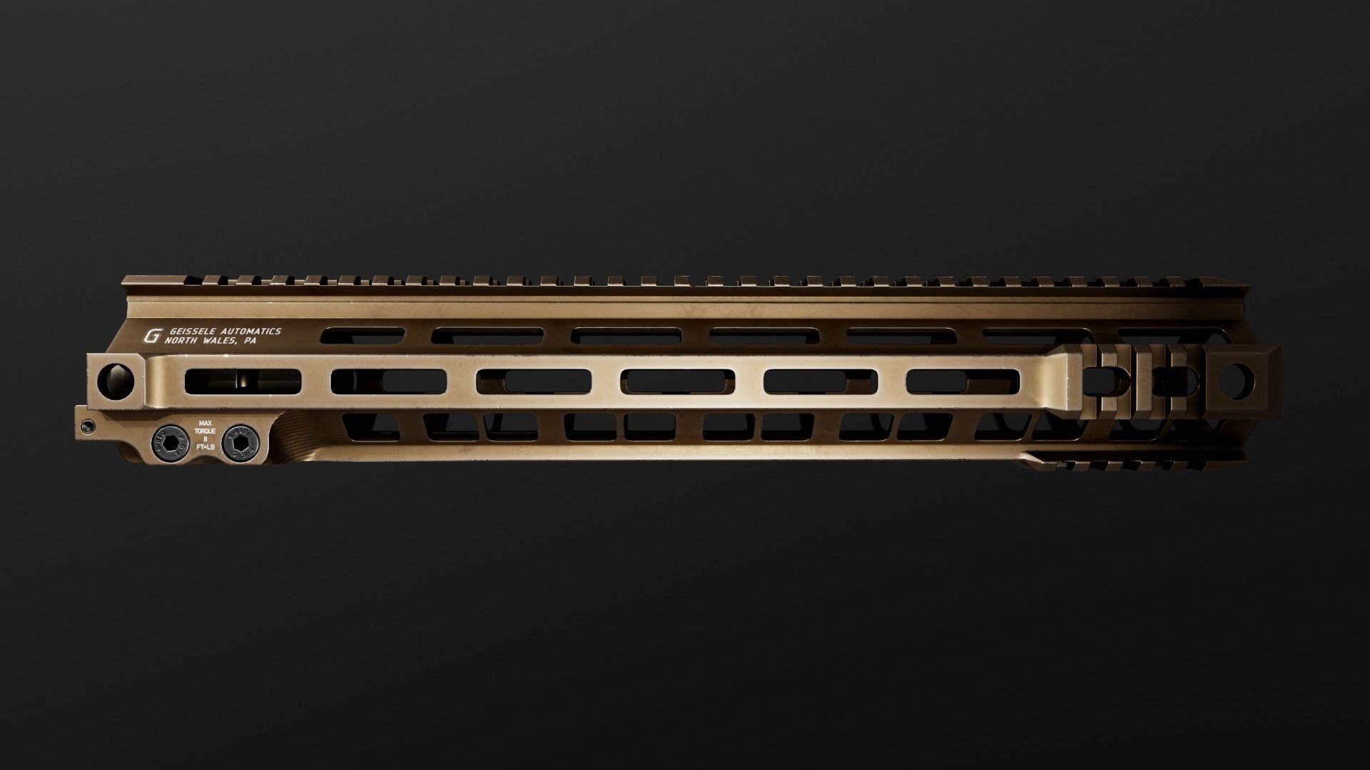 Geissele Super Modular Rail MK4 MLOK AR15 Handguard Low-poly 3D model_19