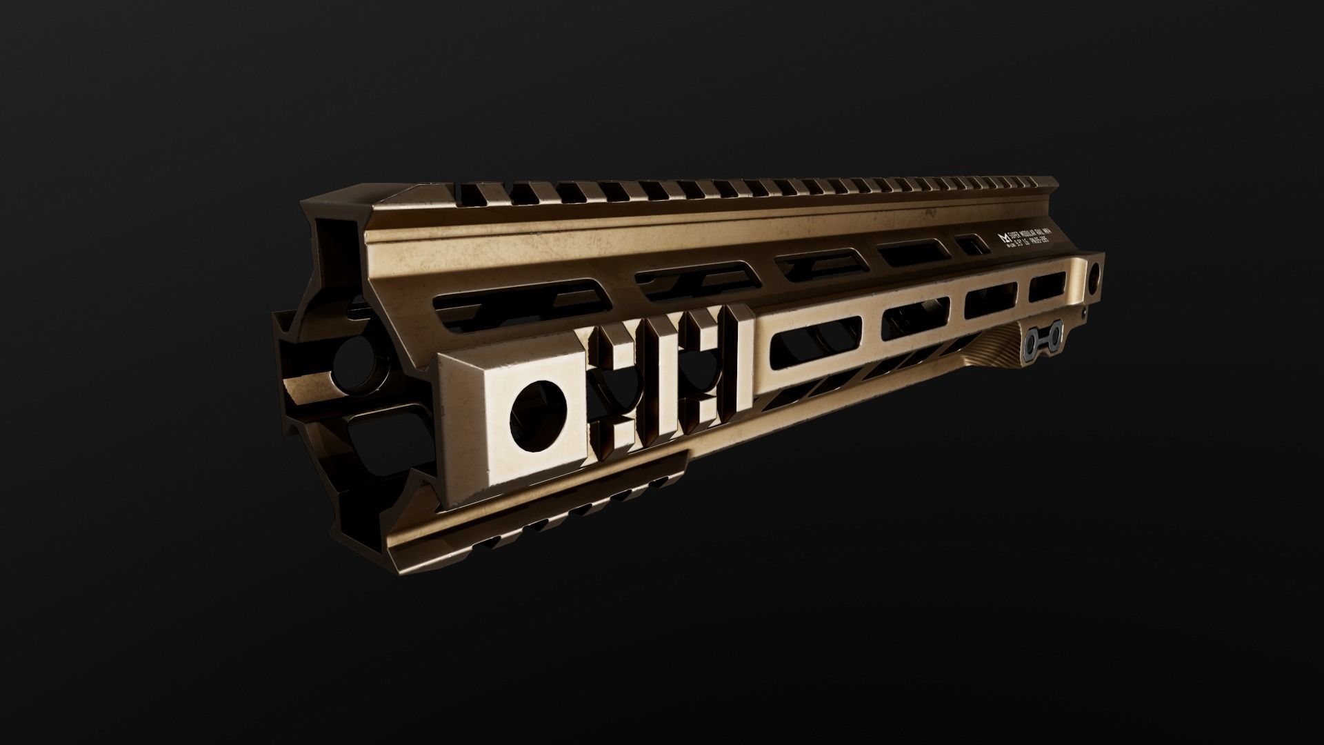 Geissele Super Modular Rail MK4 MLOK AR15 Handguard Low-poly 3D model_35