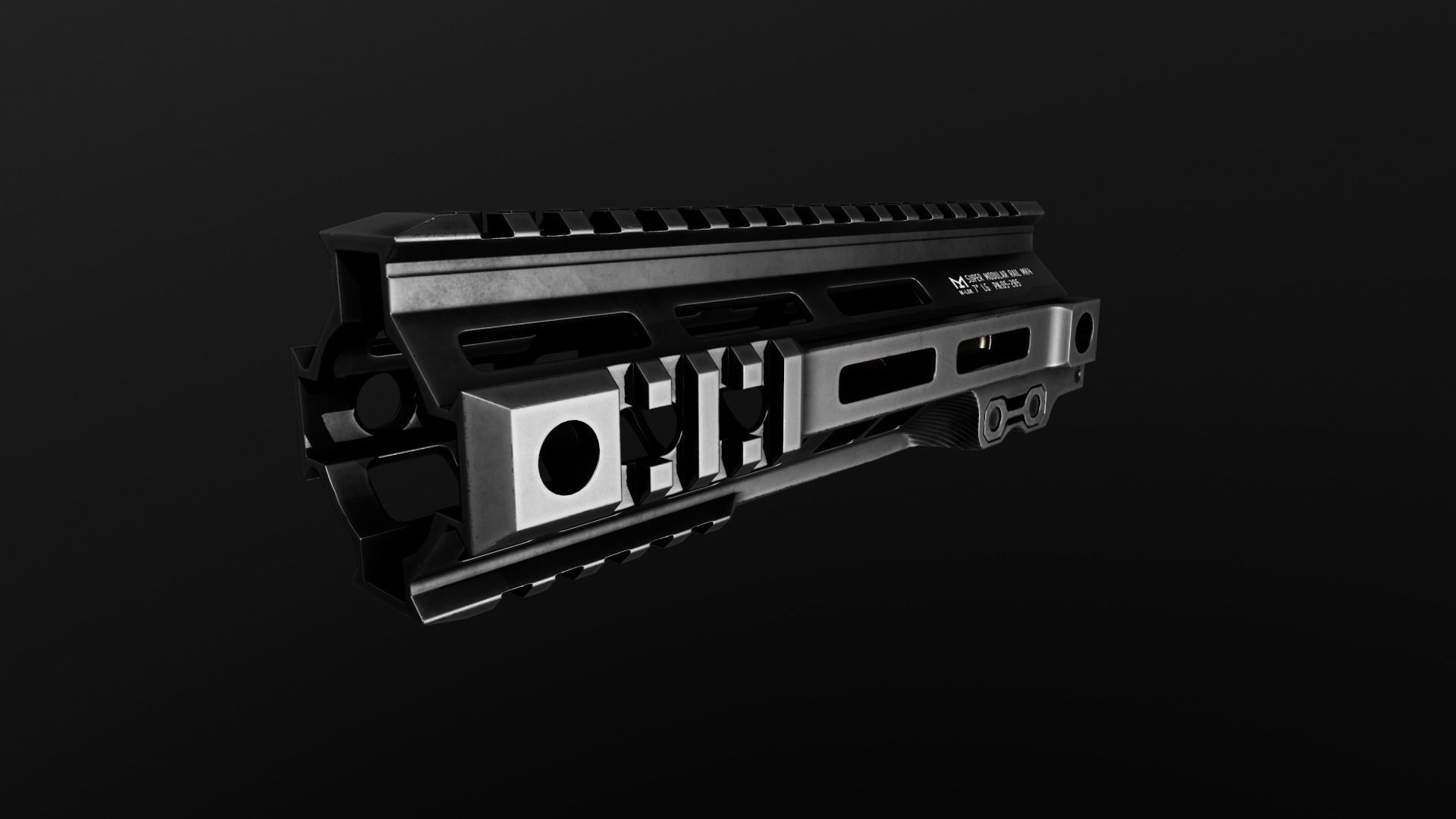 Geissele Super Modular Rail MK4 MLOK AR15 Handguard Low-poly 3D model_32