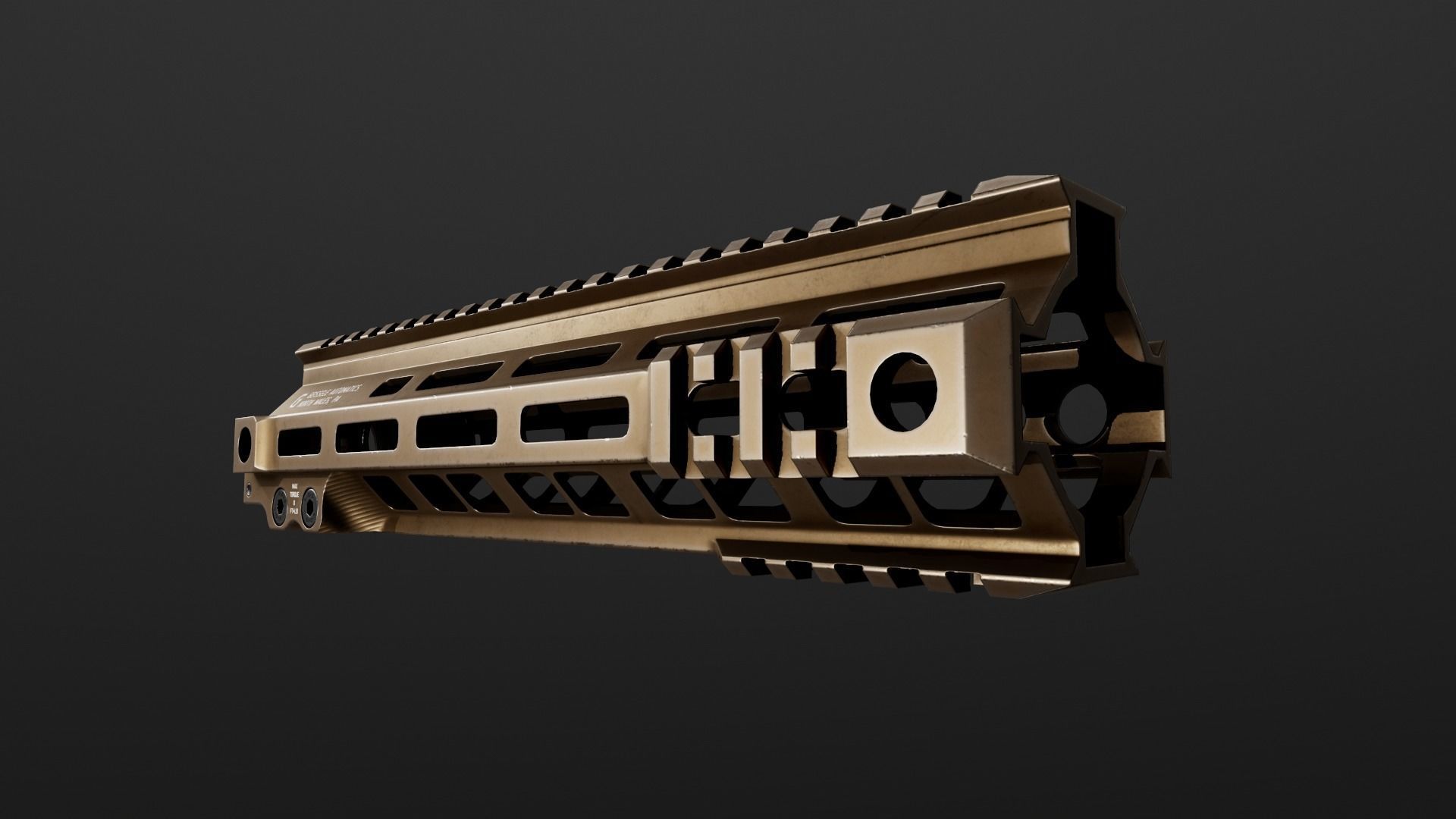 Geissele Super Modular Rail MK4 MLOK AR15 Handguard Low-poly 3D model_25